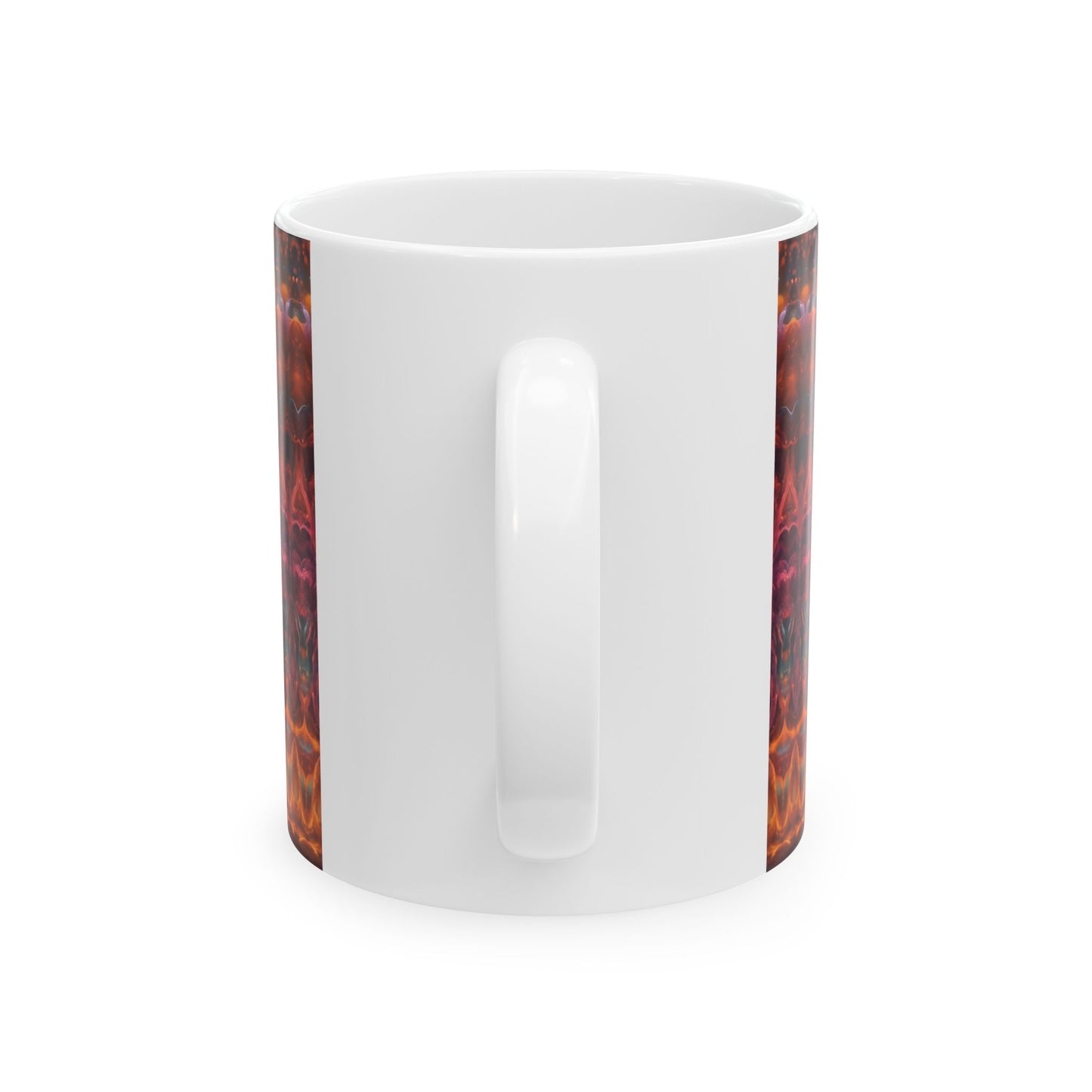 Psychedelic Art Coffee Mug: Bohemian Ceramic Cup, Quiet the Mind Design