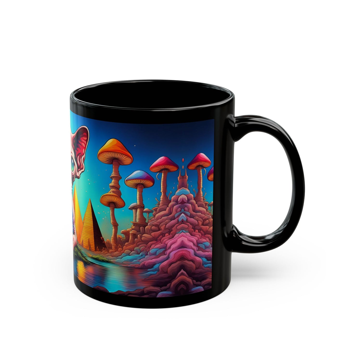 Psychedelic Sphynx Cat Mug – Trippy Hairless Cat Art