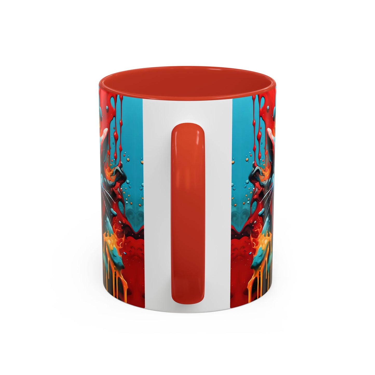 Psychedelic Cat Mug: Vibrant Fierce Feline Art Coffee Cup