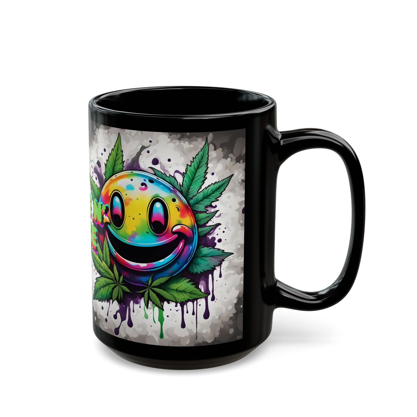 Wake N' Bake Mug | Psychedelic Smiley Design | Unique Gift | Colorful Coffee Cup | Fun Art Mug | Vibrant Cannabis Tea Cup