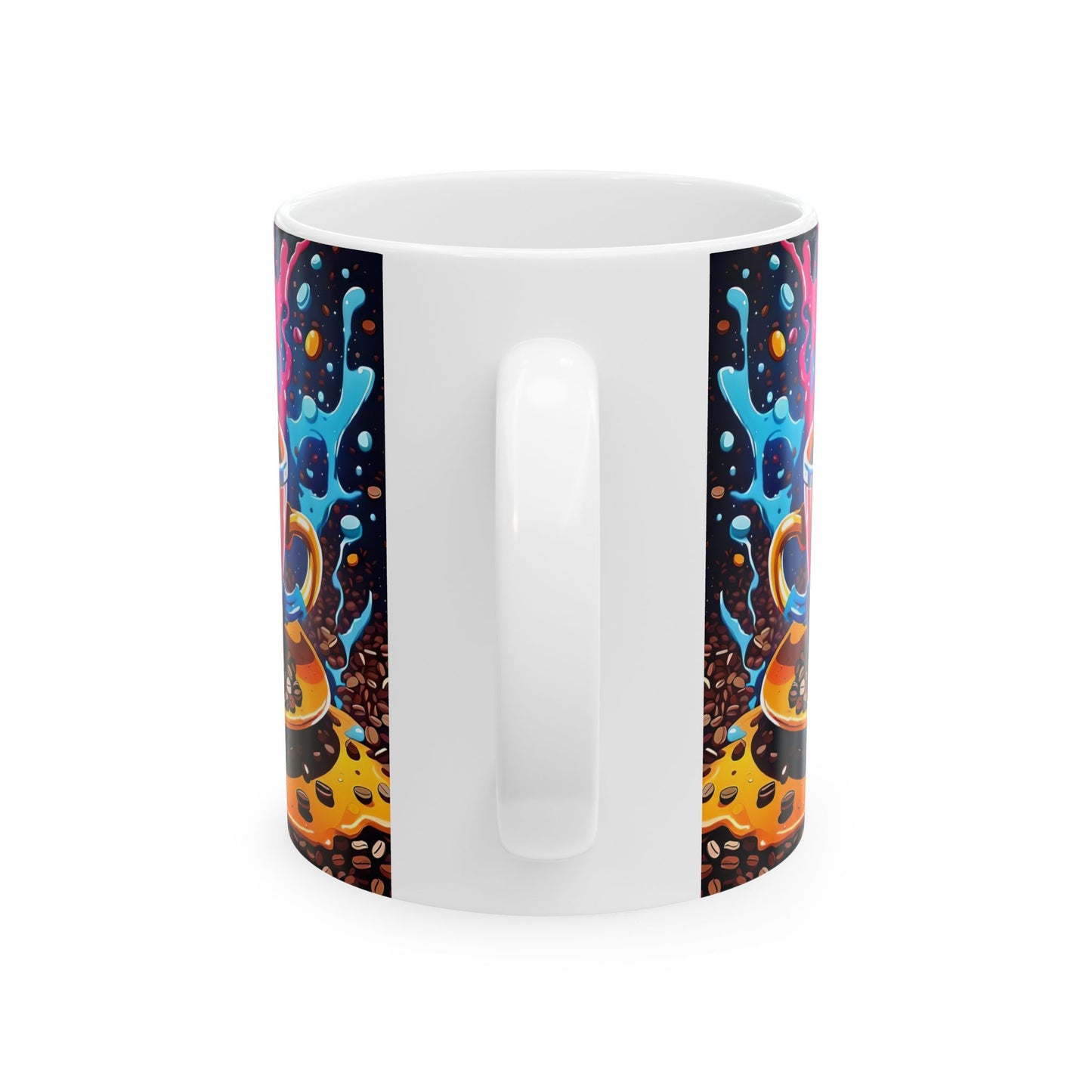 Colorful Ceramic Coffee Mug: Charge! Art Cup for Coffee Lovers