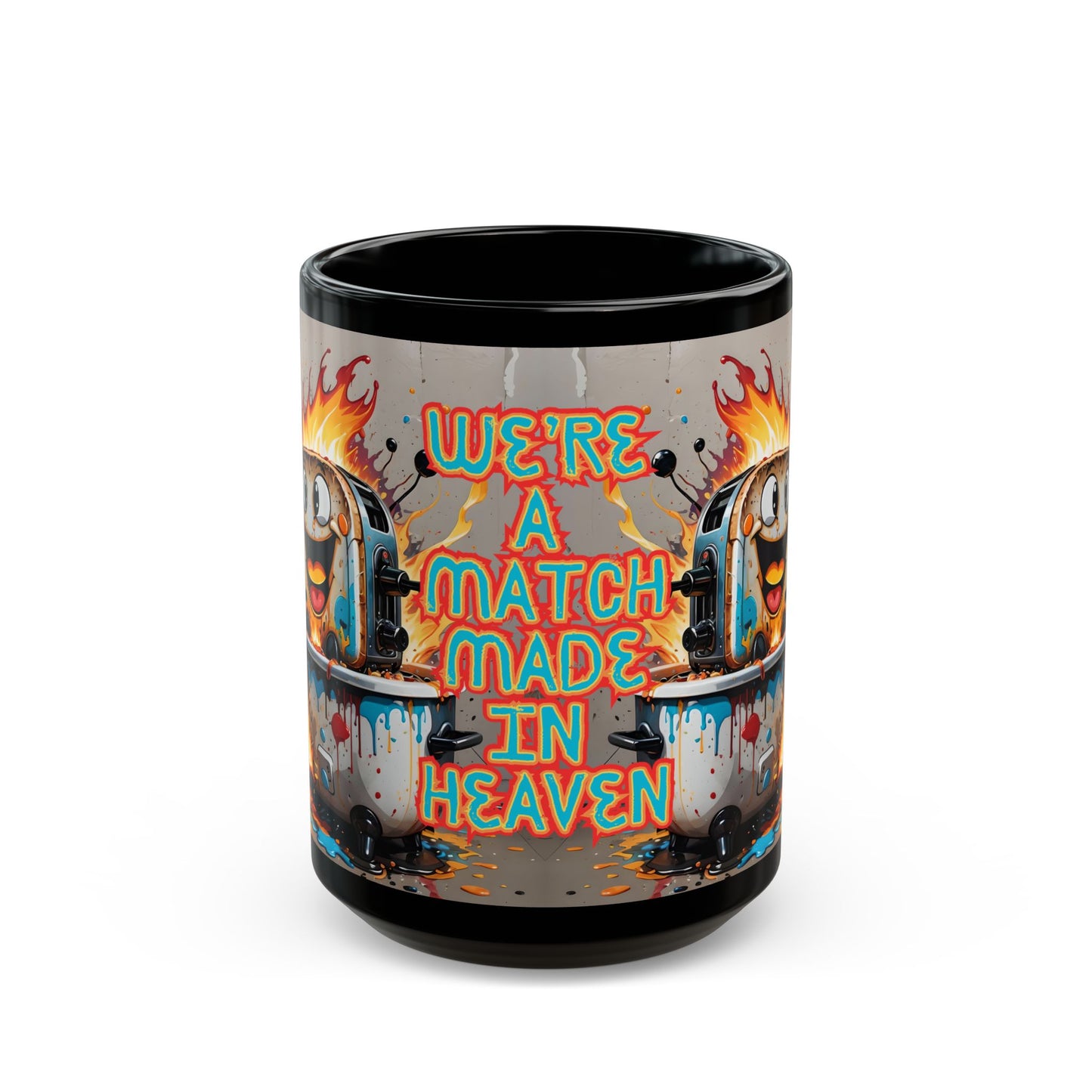 Humorous Toaster On Fire Ceramic Mug: Funny Coffee Cup Gift