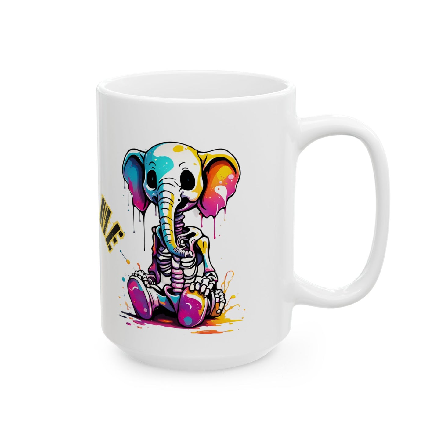 Feed Me Creative Ceramic Mug, Coffee Lover Gift, Art Mug, Vibrant Drinkware, Unique Kitchen Decor, Funny Gift Idea