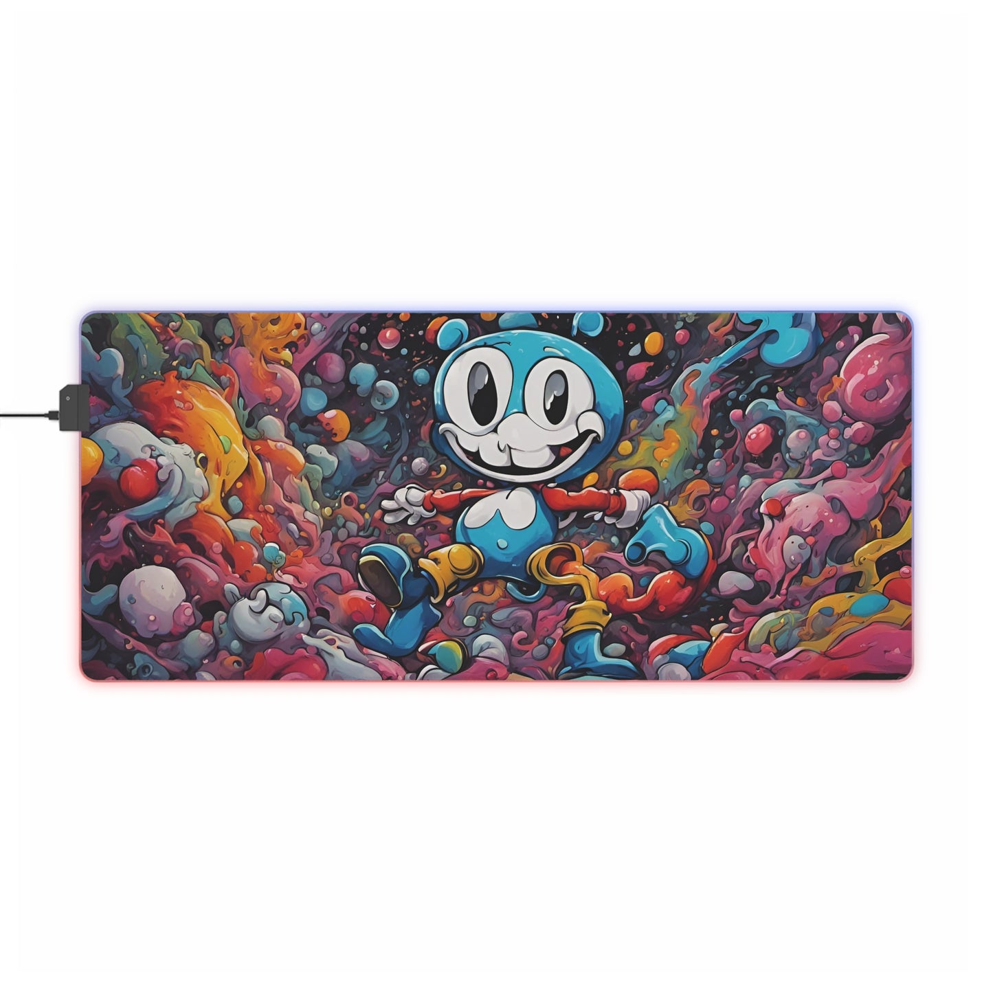 Mr. Happy Chaos RGB Gaming Mouse Pad: Large LED Desk Mat
