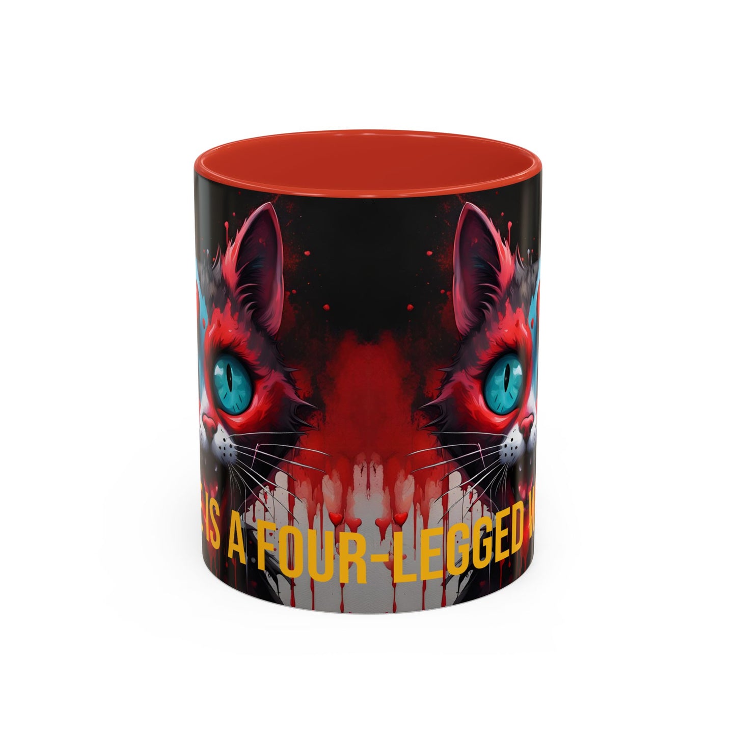 Funny Cat Mug | Love Is a Four-Legged Word | Quirky Gift for Cat Lovers