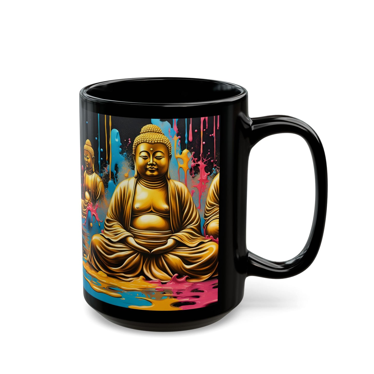 Zen Golden Buddha Ceramic Coffee Mug | Meditation Cup | Unique Tea Mug | Buddha Lover Gift | Yoga Lover Gift | Gift for Him | Gift for Her