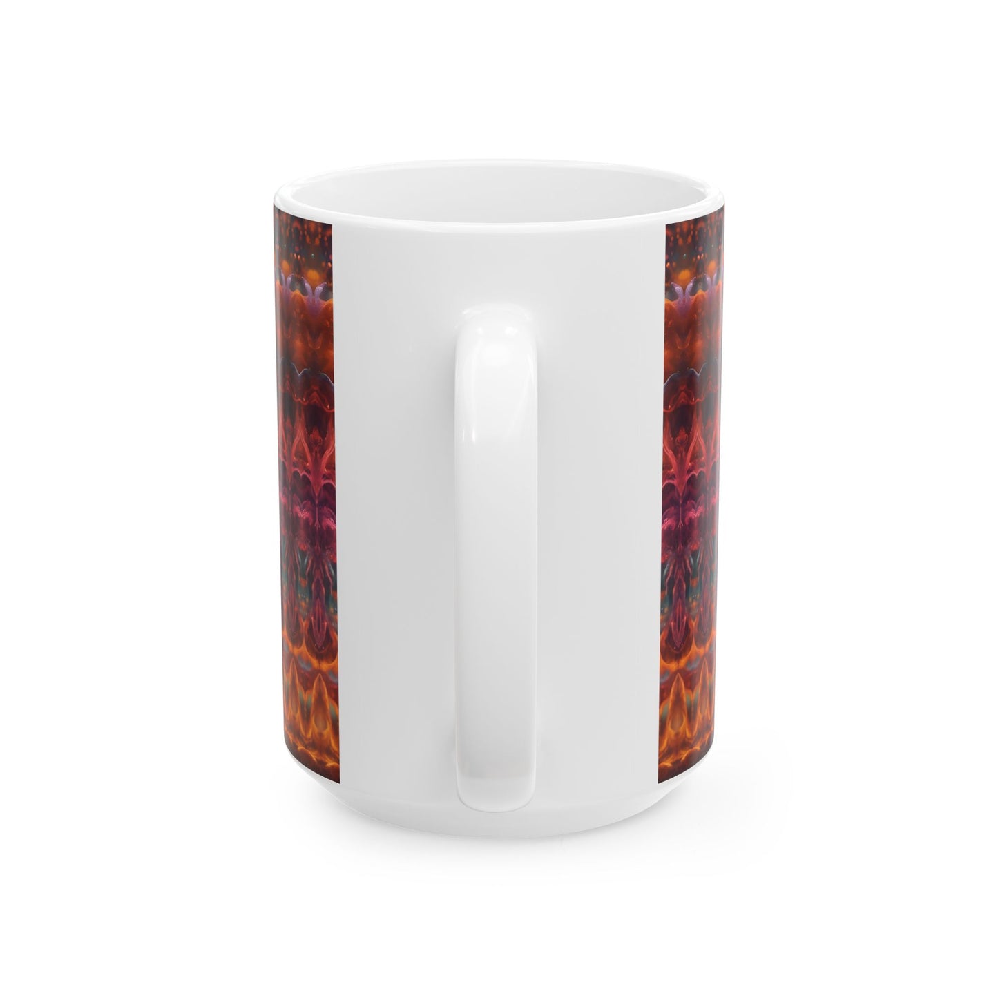 Psychedelic Art Coffee Mug: Bohemian Ceramic Cup, Quiet the Mind Design