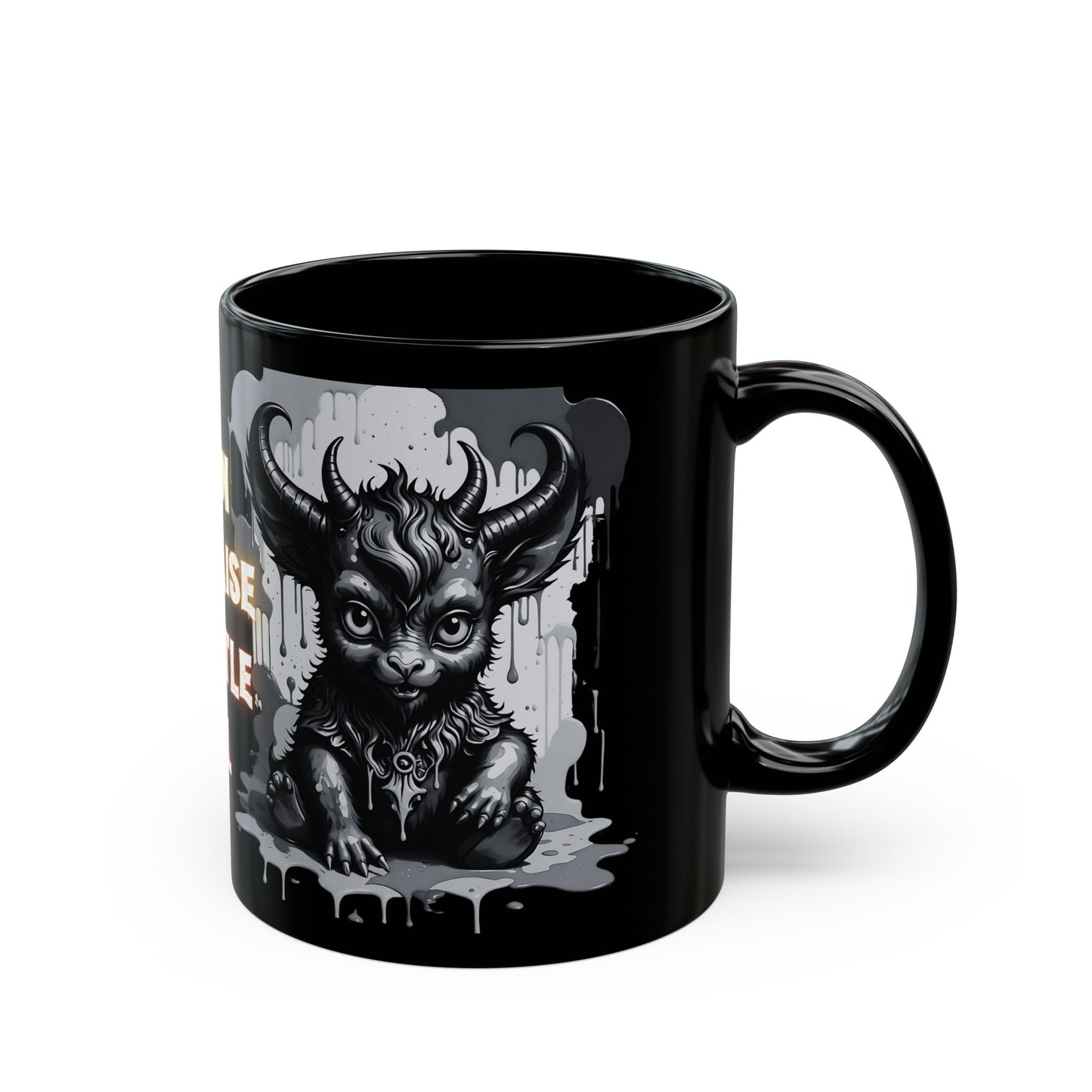 Gothic Demon Mug | Born to Raise a Little Hell | Unique Ceramic Coffee Cup