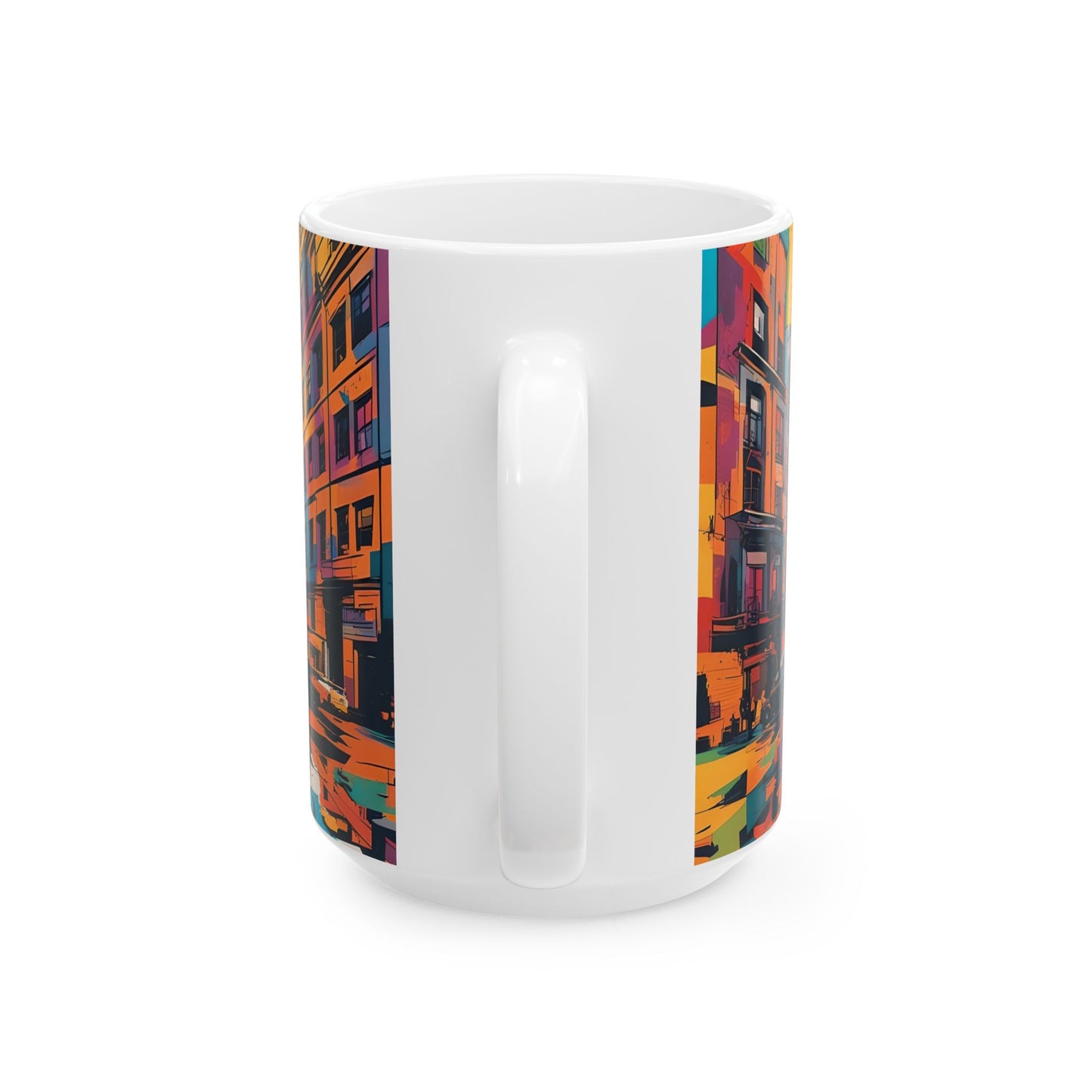 NYC Graffiti Art Coffee Mug: Vibrant Pop Art Ceramic Cup