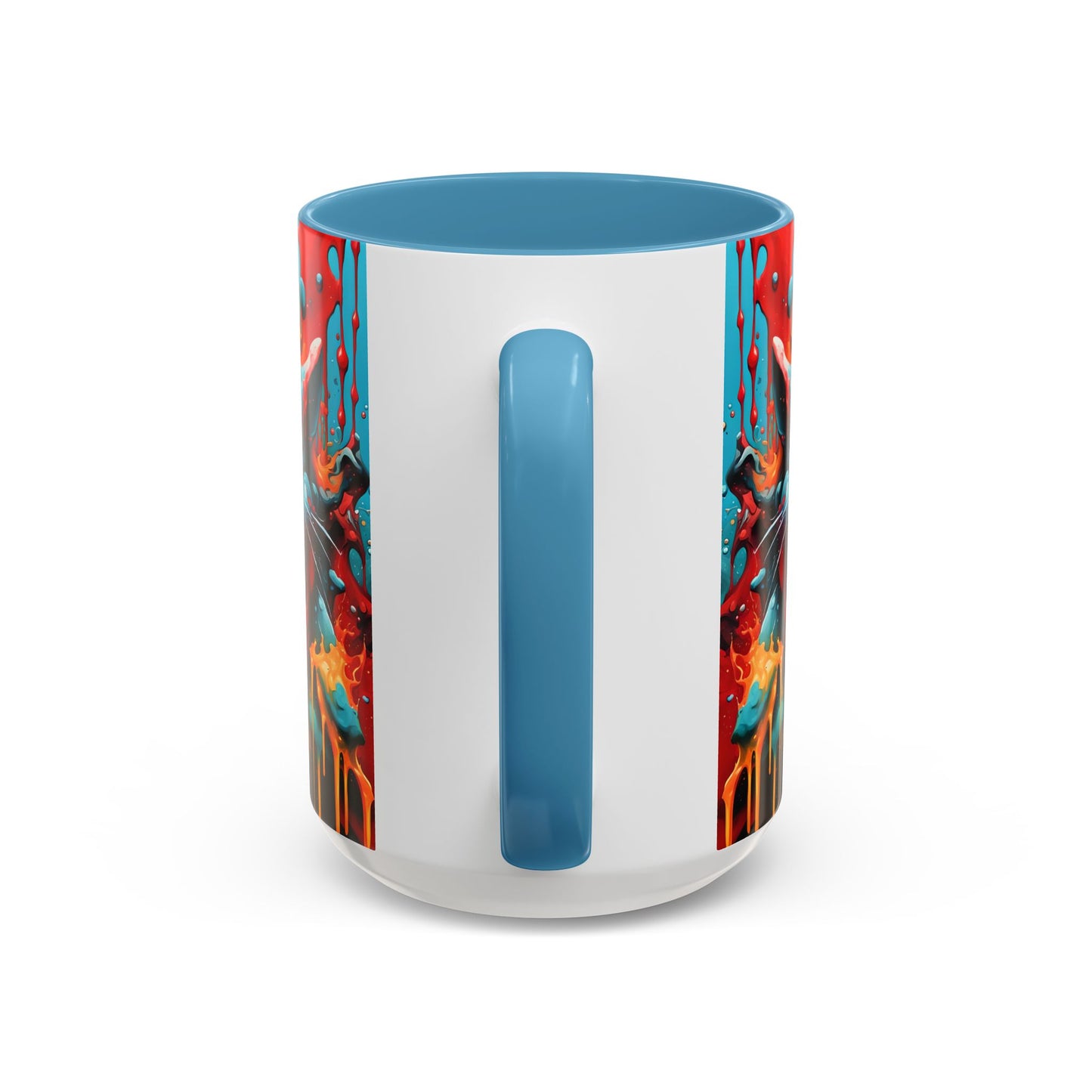 Psychedelic Cat Mug: Vibrant Fierce Feline Art Coffee Cup
