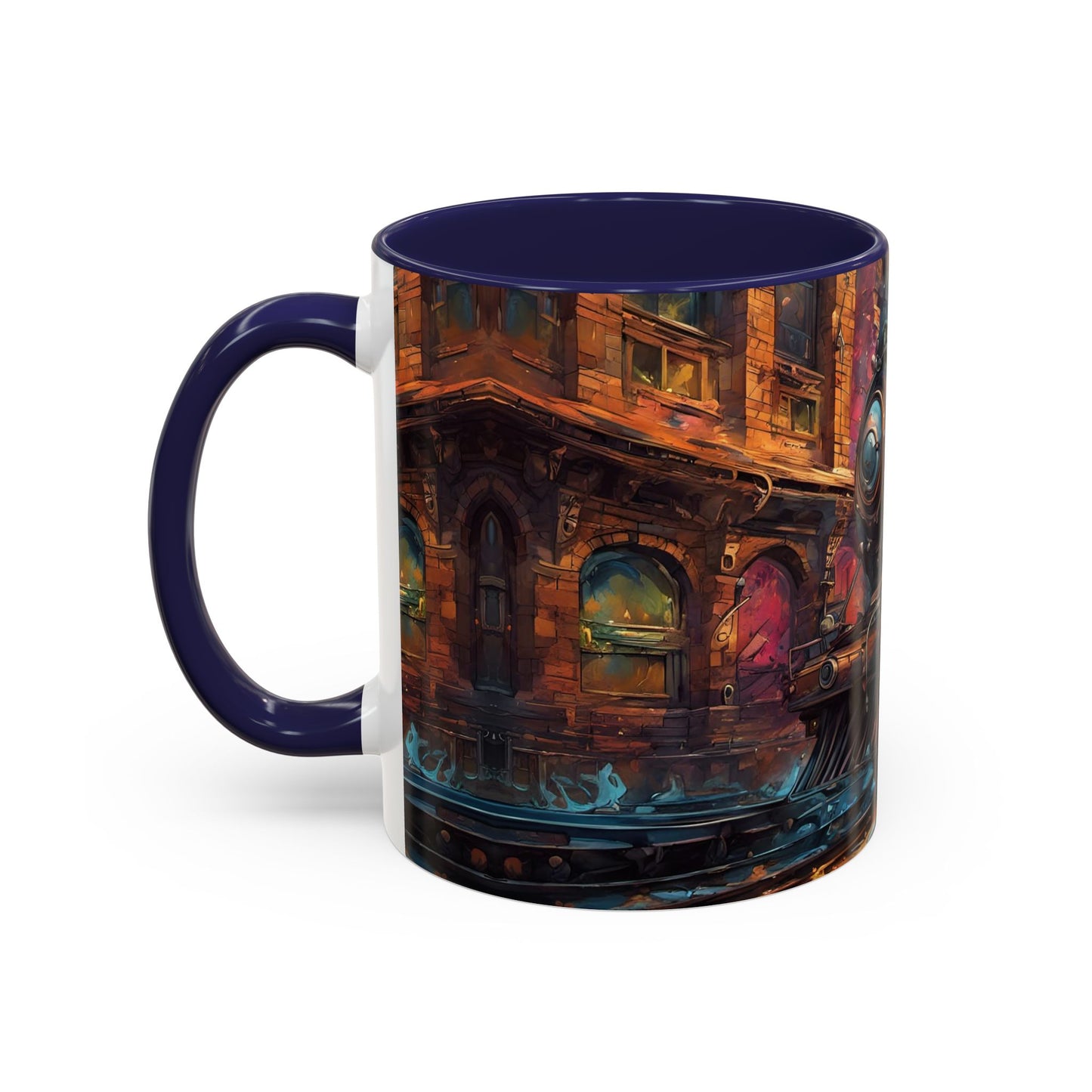 Steampunk Train Coffee Mug | Ceramic Railway Accent MUG | Train Lover Gift | Railway Accent Design | Coffee Cup Gift | Retro Style MUG