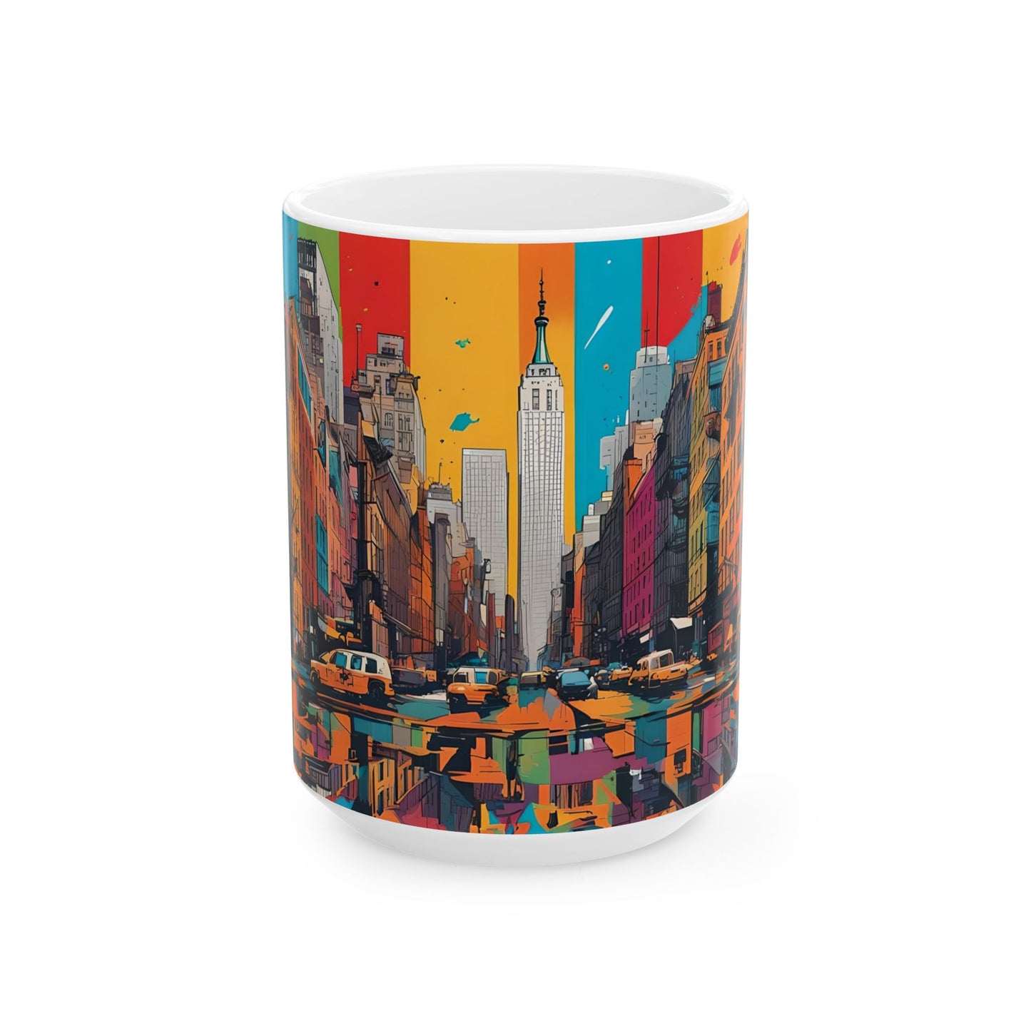 NYC Graffiti Art Coffee Mug: Vibrant Pop Art Ceramic Cup
