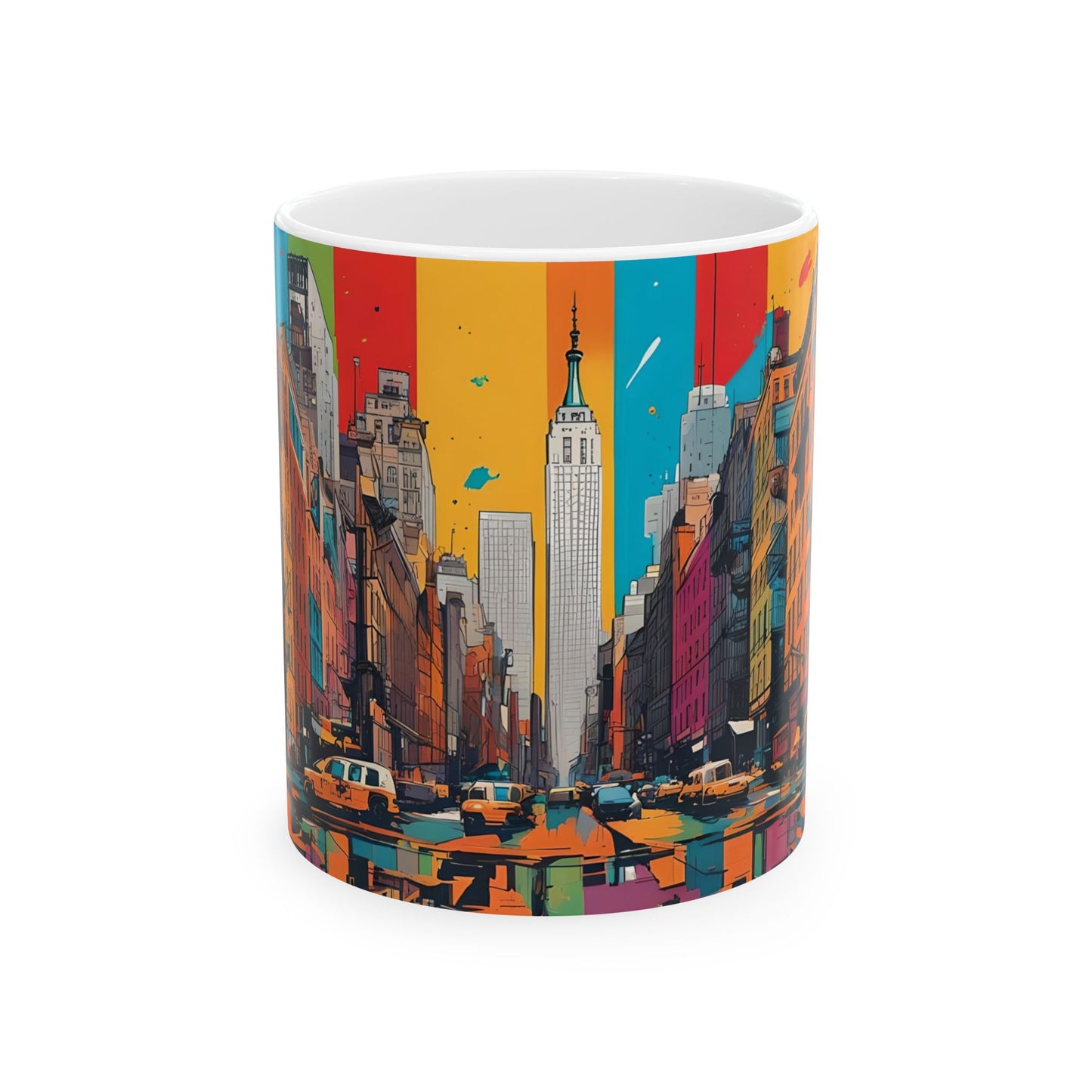 NYC Graffiti Art Coffee Mug: Vibrant Pop Art Ceramic Cup