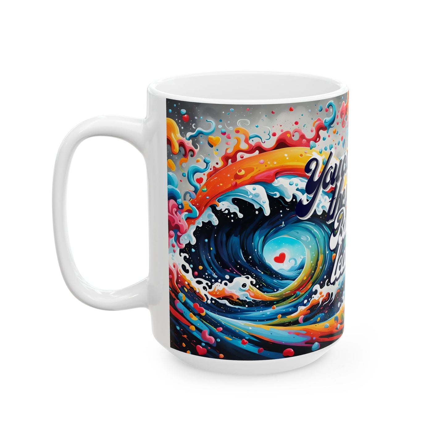 Psychedelic Wave Ceramic Coffee Mug: Boho Ocean Lover Gift
