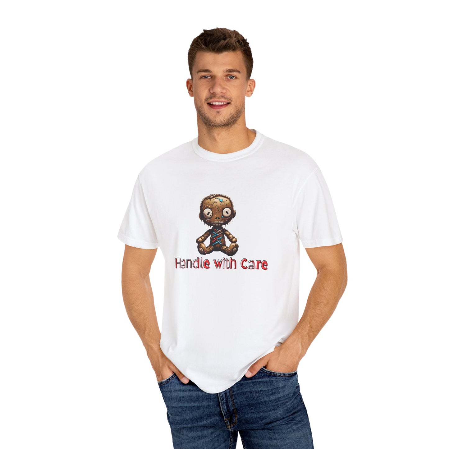 Handle with Care Voodoo Doll Unisex Garment-Dyed T-shirt