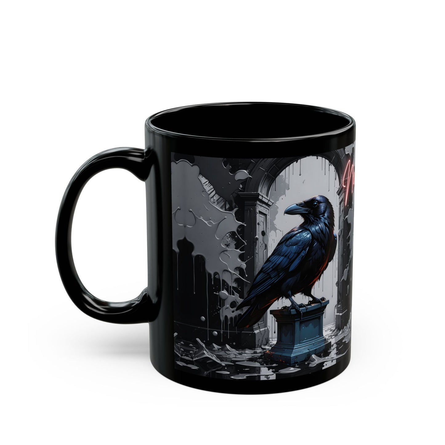 Gothic Raven Mug: Nevermore Literary Coffee Cup