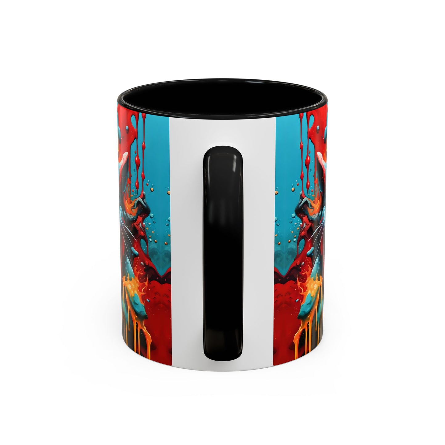 Psychedelic Cat Mug: Vibrant Fierce Feline Art Coffee Cup