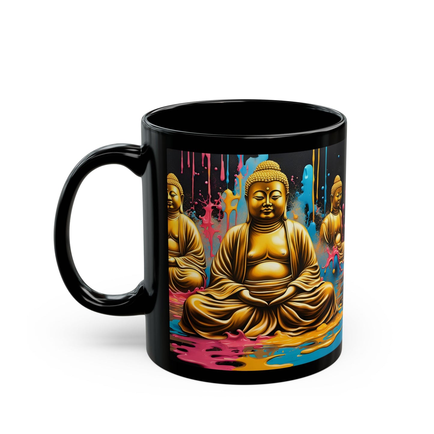 Zen Golden Buddha Ceramic Coffee Mug | Meditation Cup | Unique Tea Mug | Buddha Lover Gift | Yoga Lover Gift | Gift for Him | Gift for Her