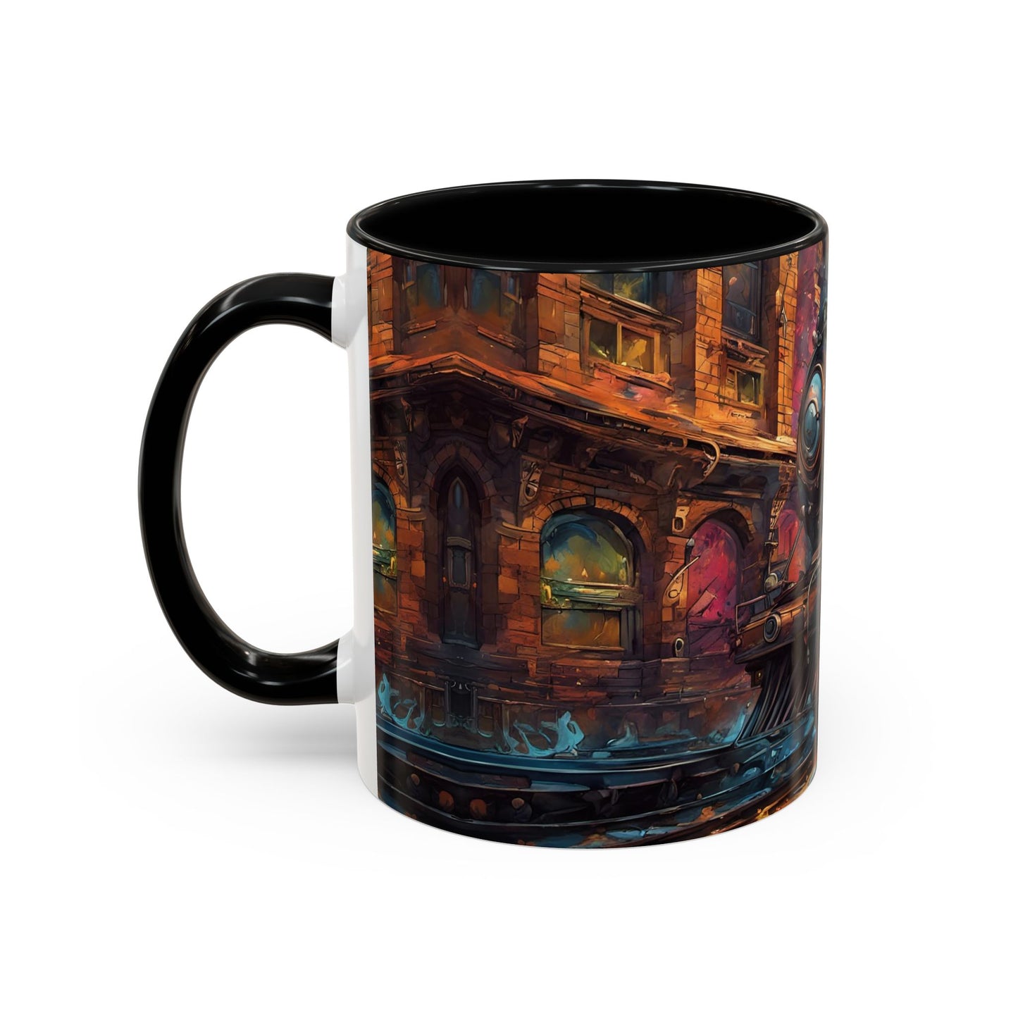 Steampunk Train Coffee Mug | Ceramic Railway Accent MUG | Train Lover Gift | Railway Accent Design | Coffee Cup Gift | Retro Style MUG