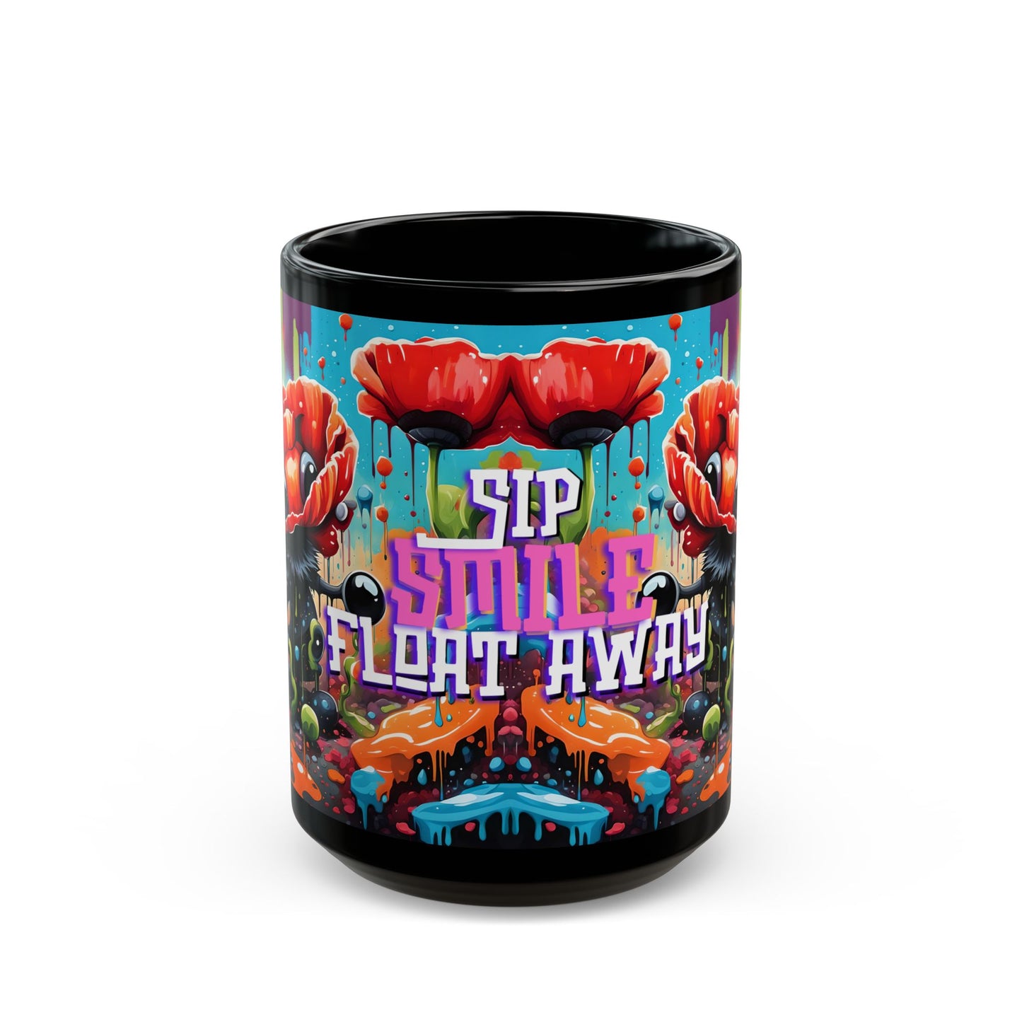 Poppy Flower Ceramic Mug: Whimsical Botanical Coffee Cup