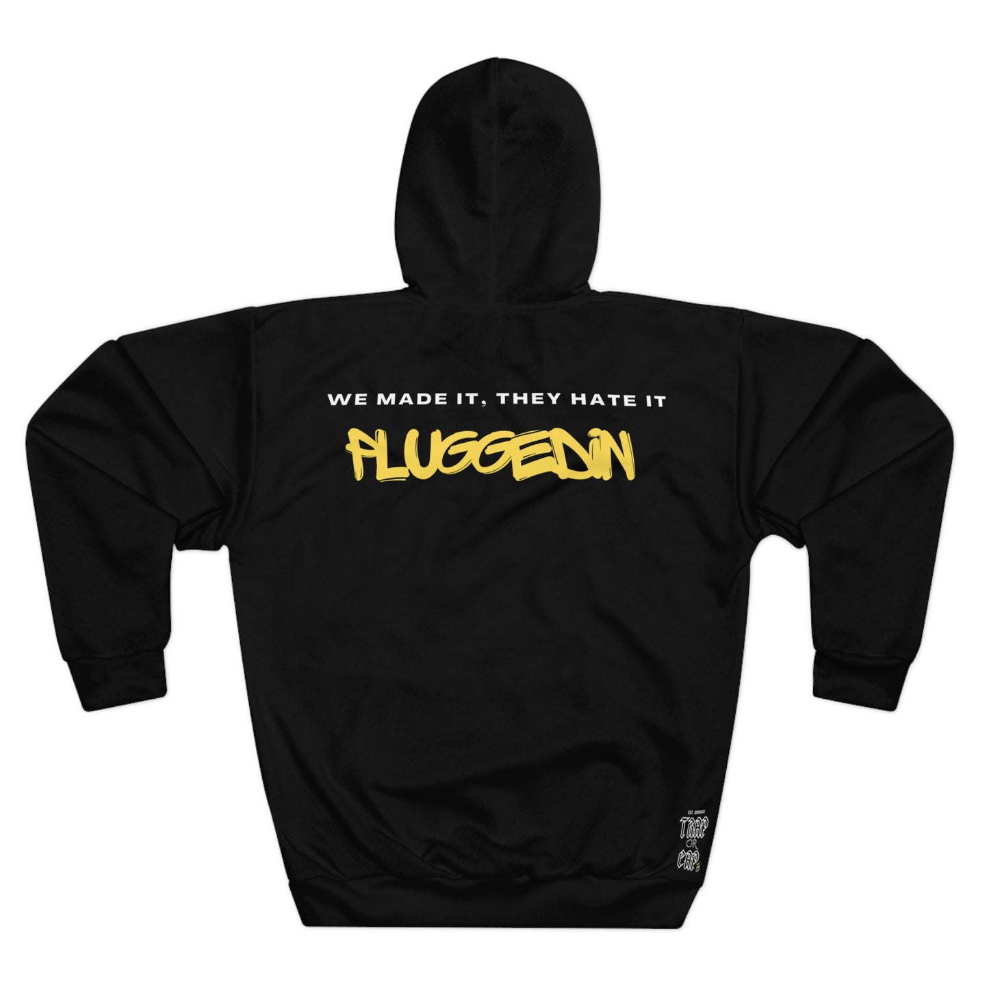 Trap or Cap Collective | Black Hoodie Bossed Up Edition Unisex Pullover(AOP)