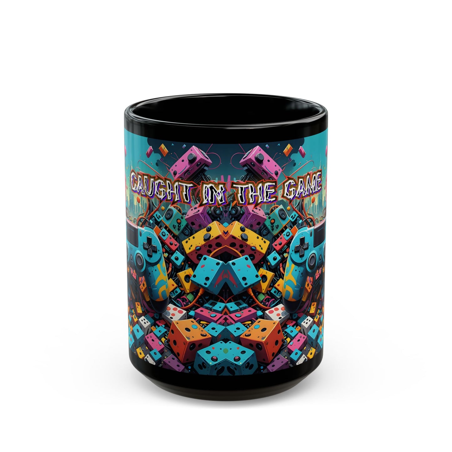 Gamer's Black Coffee Mug: Caught in the Game Design