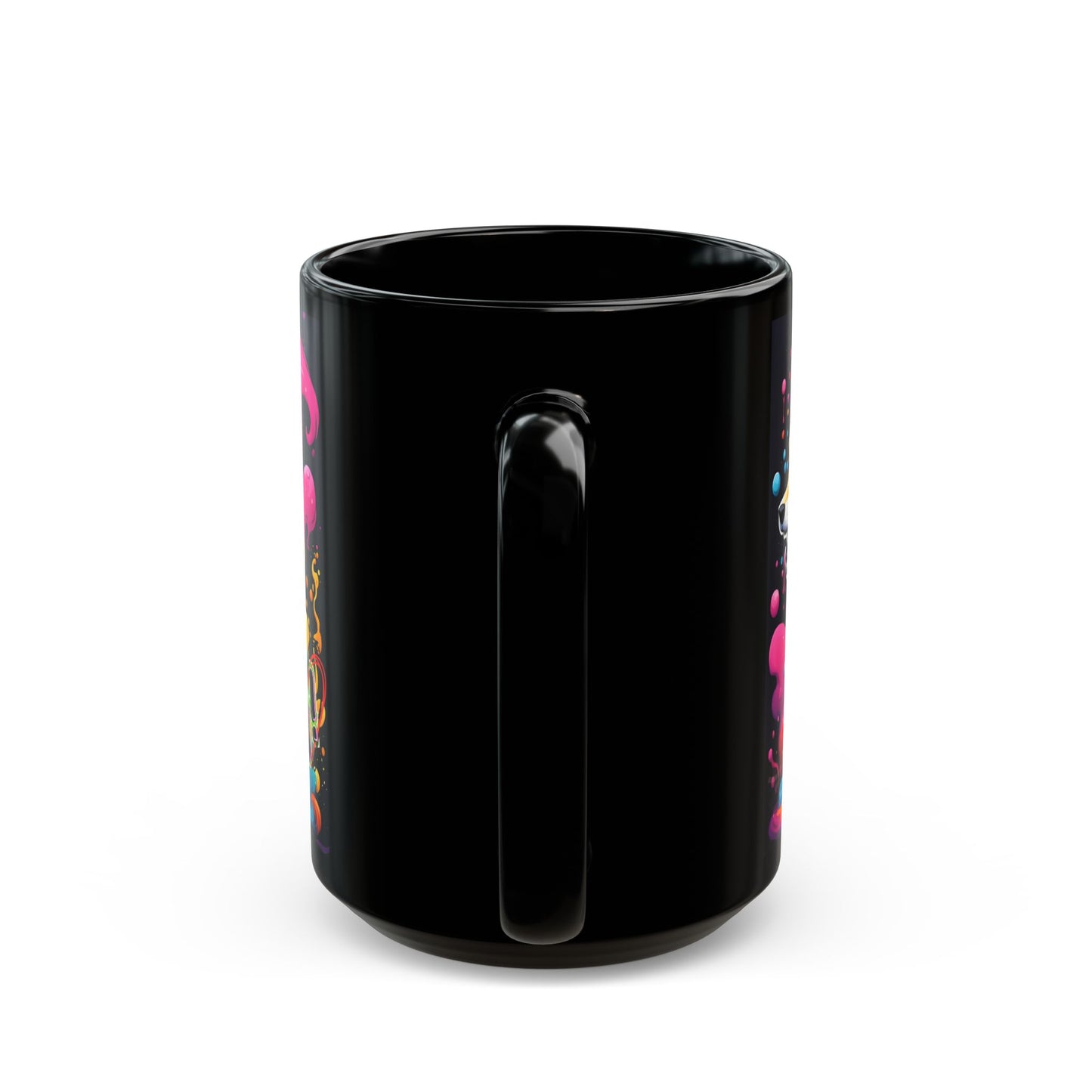 Neon Fox Coffee Mug – Psychedelic Animal Design, 11oz & 15oz Ceramic Cup