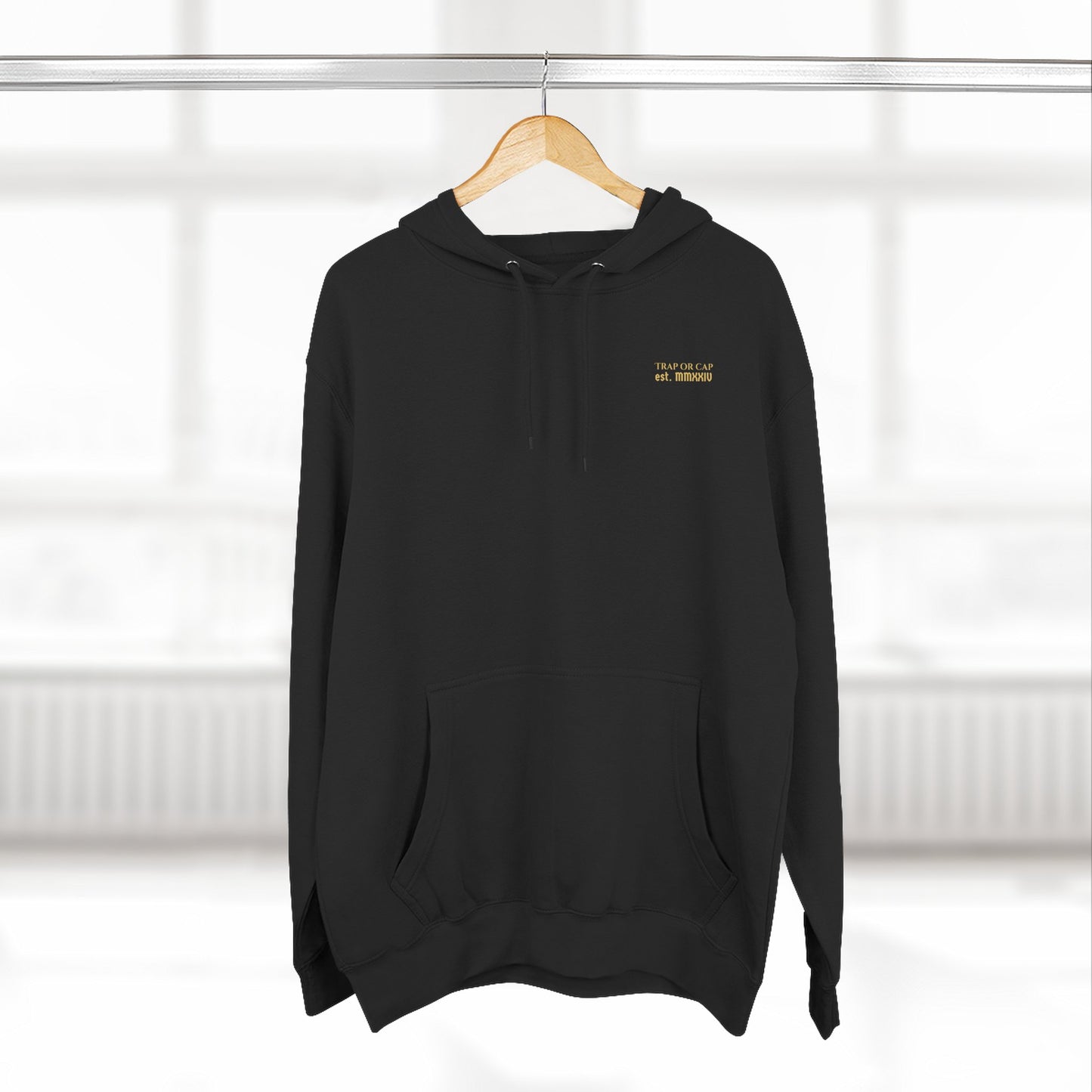 Trap or Cap Skull Crown Hoodie Bold Urban Streetwear Three-Panel Fleece Hoodie
