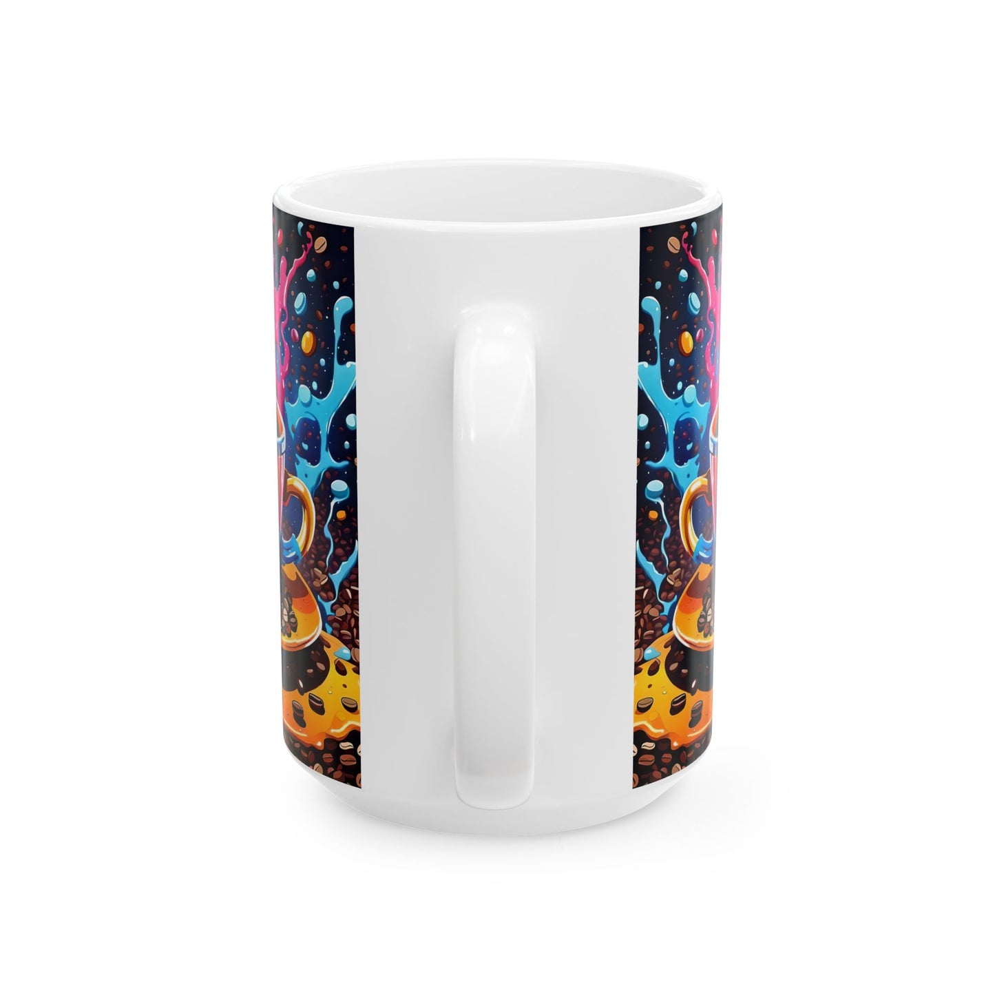 Colorful Ceramic Coffee Mug: Charge! Art Cup for Coffee Lovers