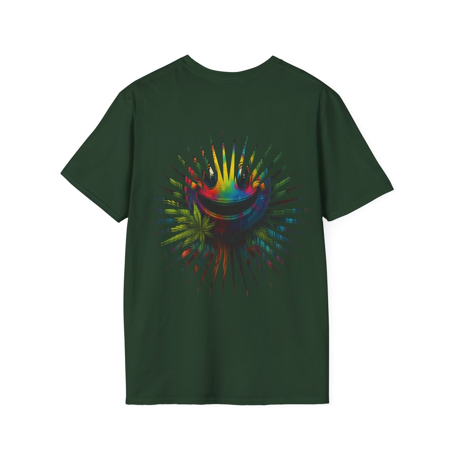 Psychedelic Back Print Shirt - Unisex Softstyle Tee | Festival Streetwear Gift | Retro Boho Hippie Graphic