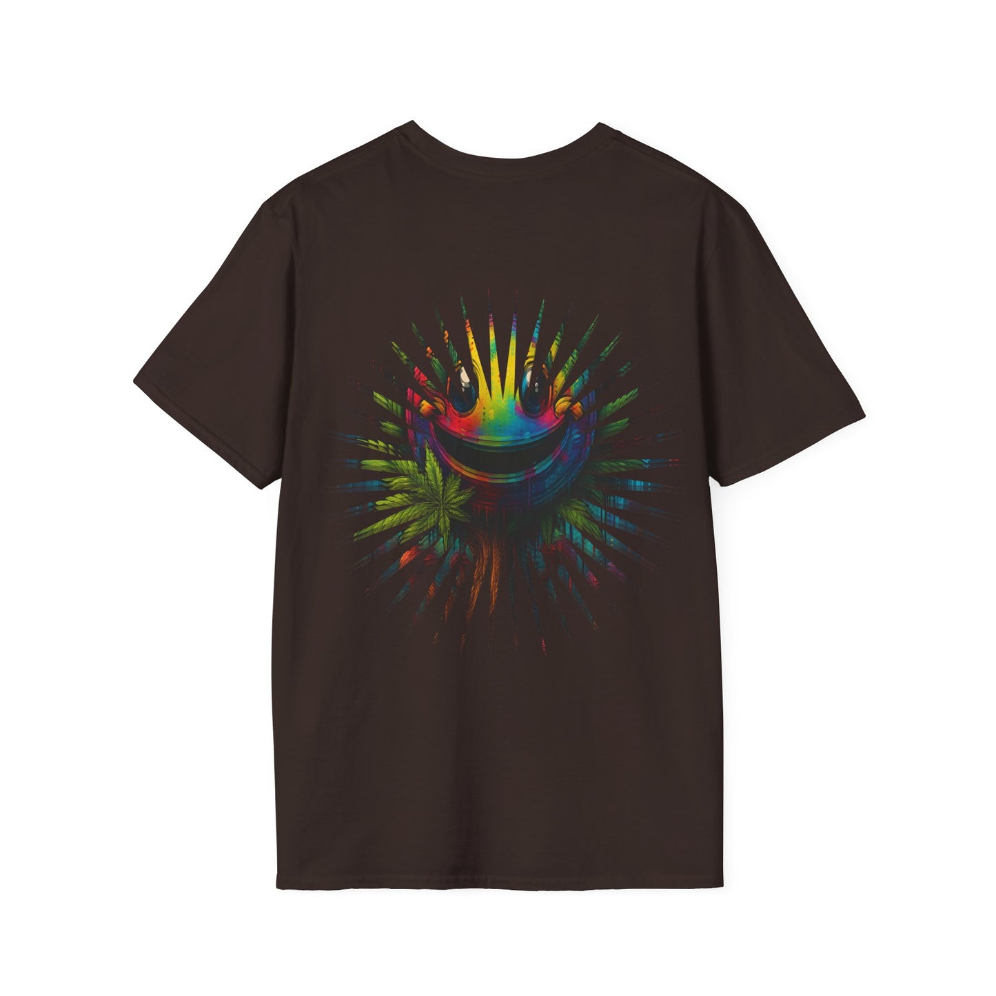 Psychedelic Back Print Shirt - Unisex Softstyle Tee | Festival Streetwear Gift | Retro Boho Hippie Graphic
