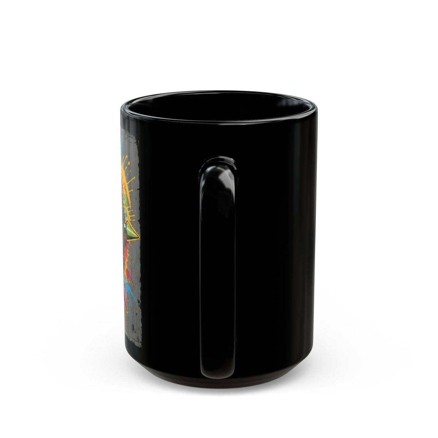 Keep Smiling Mug: Colorful Spiky Gear Art Coffee Cup