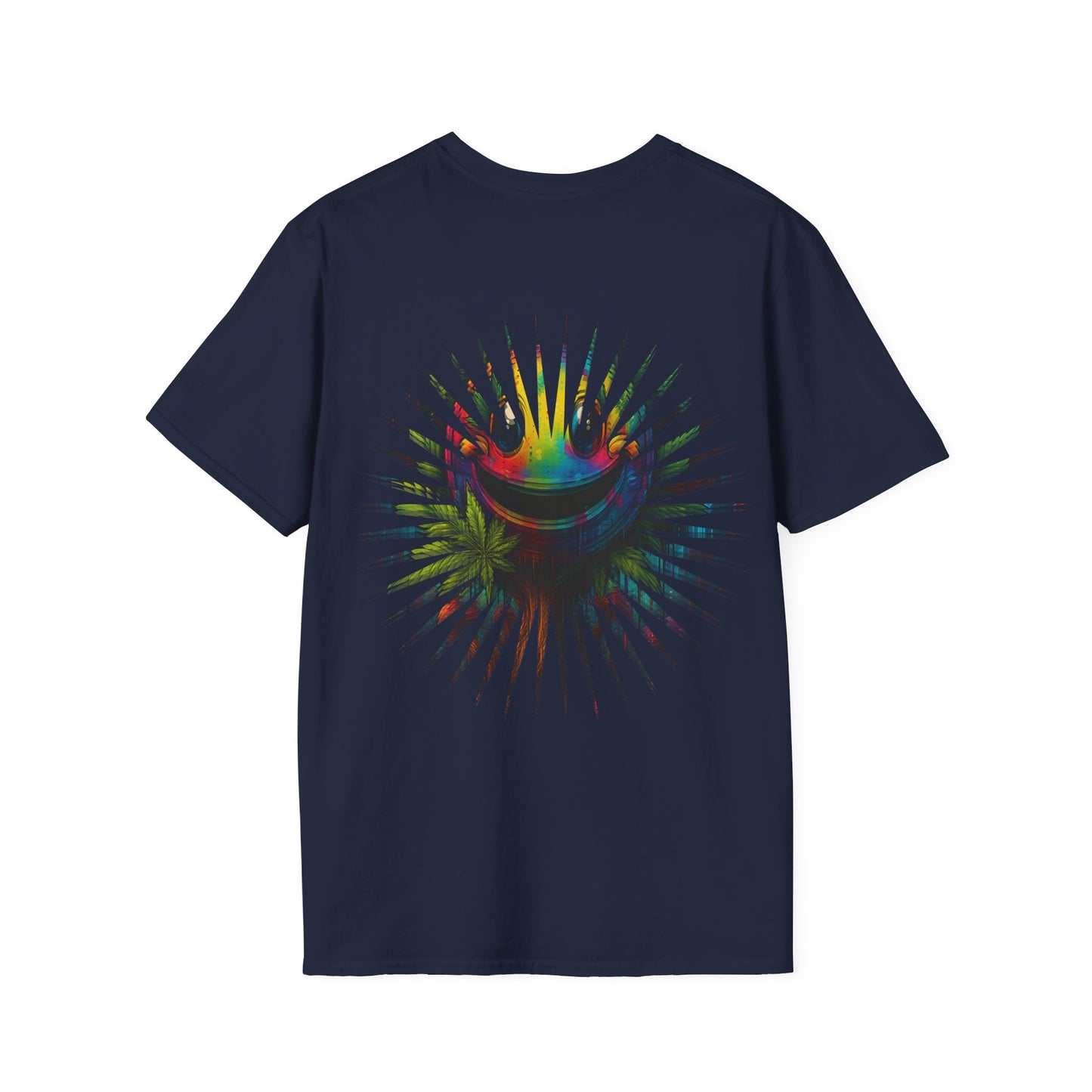 Psychedelic Back Print Shirt - Unisex Softstyle Tee | Festival Streetwear Gift | Retro Boho Hippie Graphic