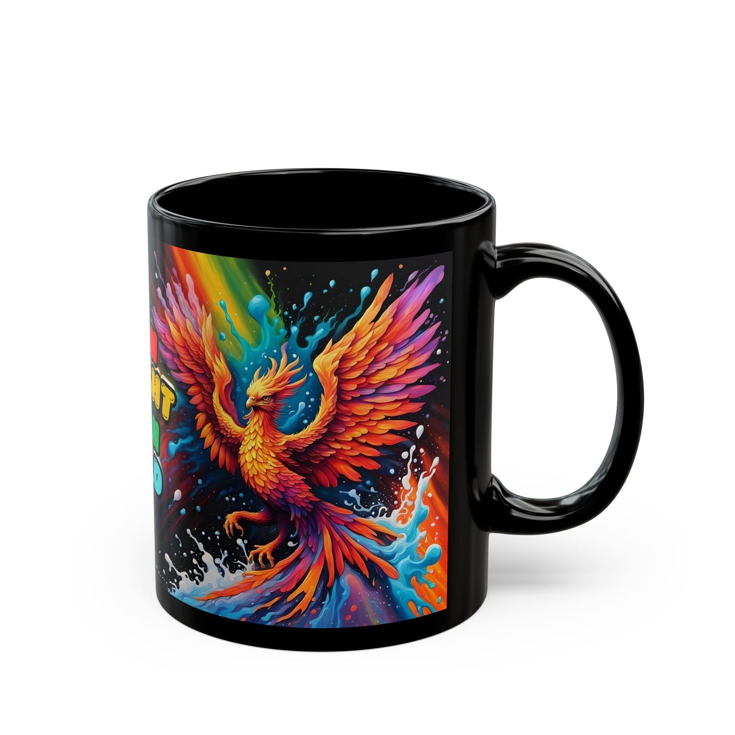 Fiery Phoenix Coffee Mug: Burn Bright, Burn Bold - Colorful Inspirational Motivational Drinkware Gift