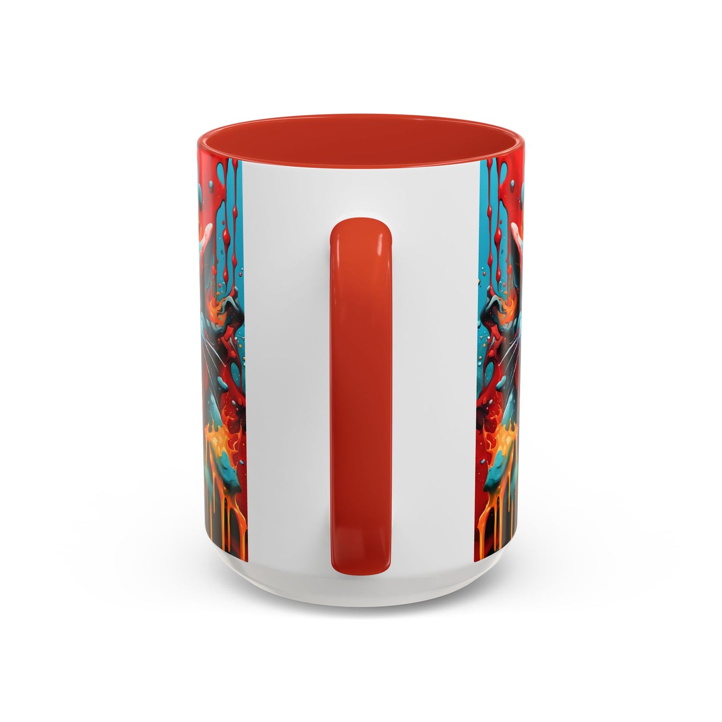 Psychedelic Cat Mug: Vibrant Fierce Feline Art Coffee Cup