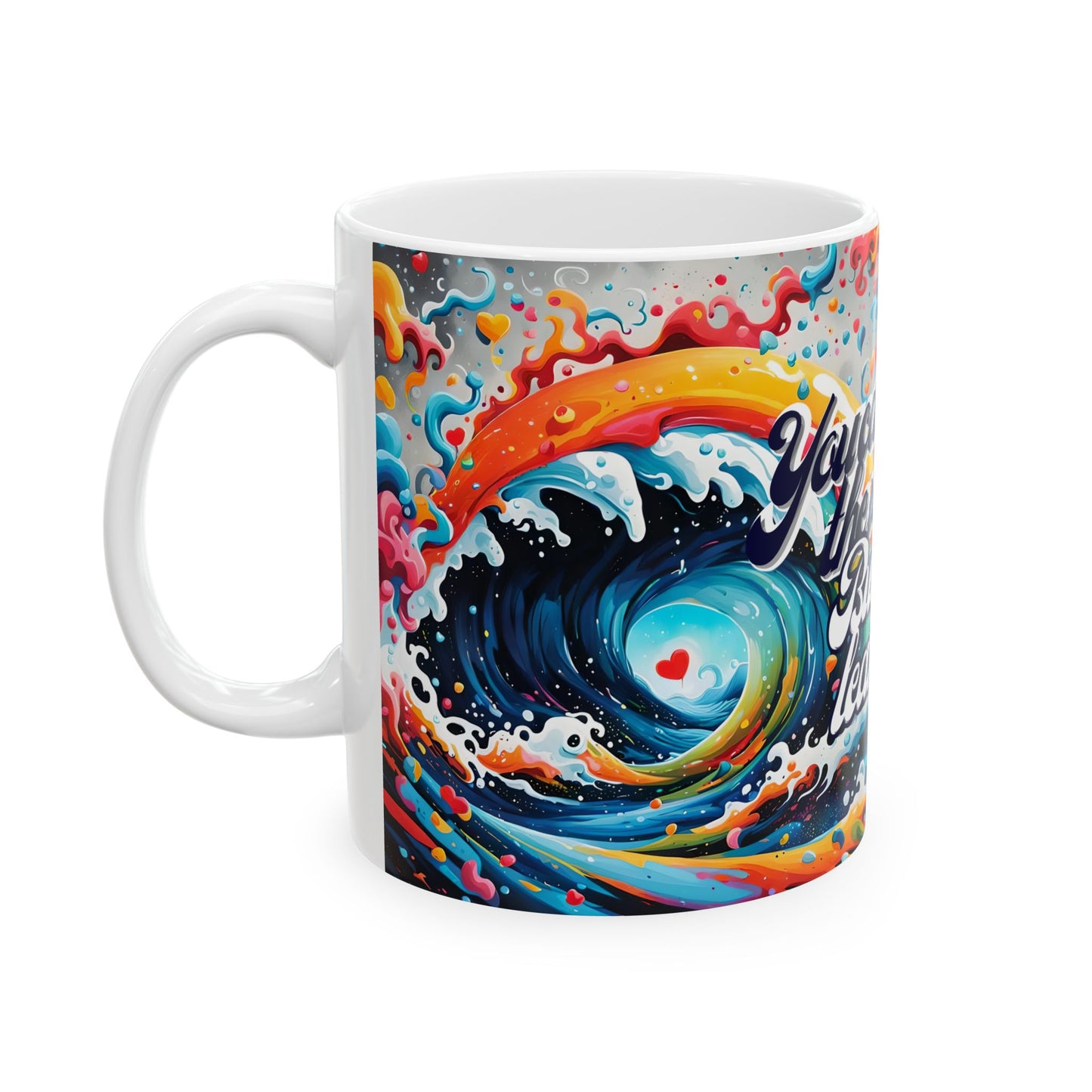 Psychedelic Wave Ceramic Coffee Mug: Boho Ocean Lover Gift
