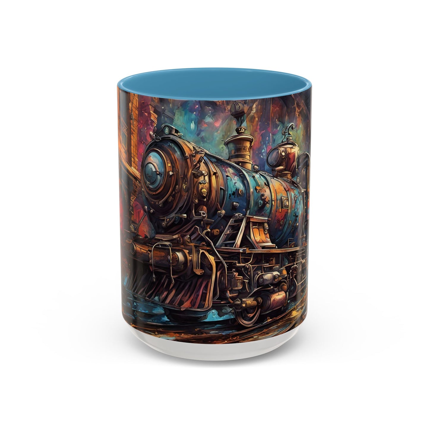 Steampunk Train Coffee Mug | Ceramic Railway Accent MUG | Train Lover Gift | Railway Accent Design | Coffee Cup Gift | Retro Style MUG