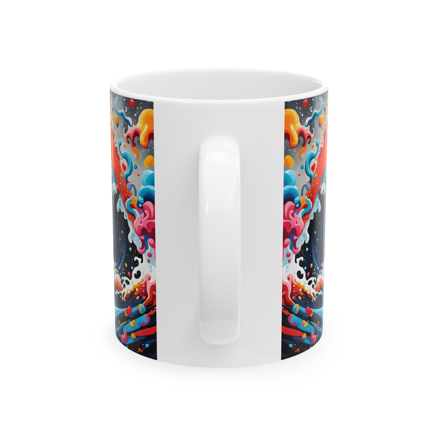 Psychedelic Wave Ceramic Coffee Mug: Boho Ocean Lover Gift