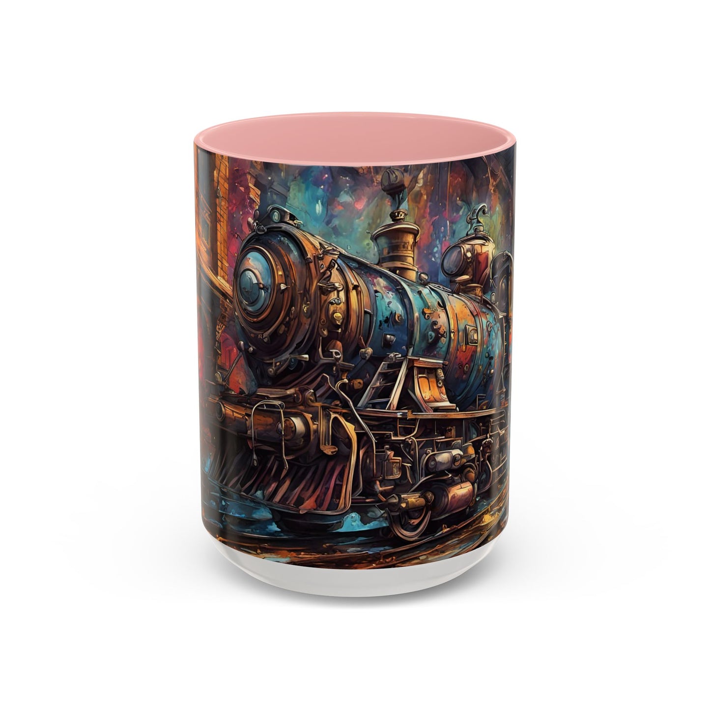 Steampunk Train Coffee Mug | Ceramic Railway Accent MUG | Train Lover Gift | Railway Accent Design | Coffee Cup Gift | Retro Style MUG