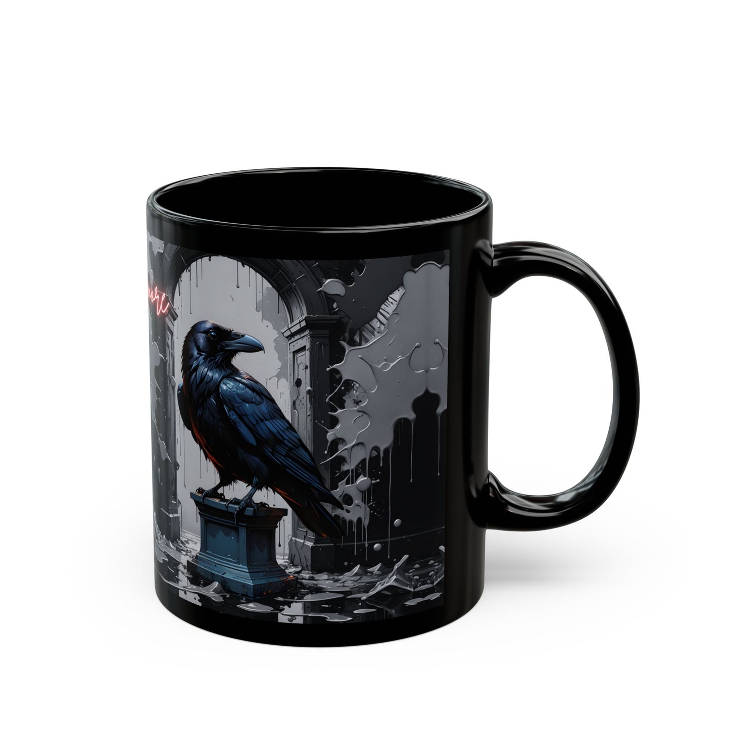 Gothic Raven Mug: Nevermore Literary Coffee Cup