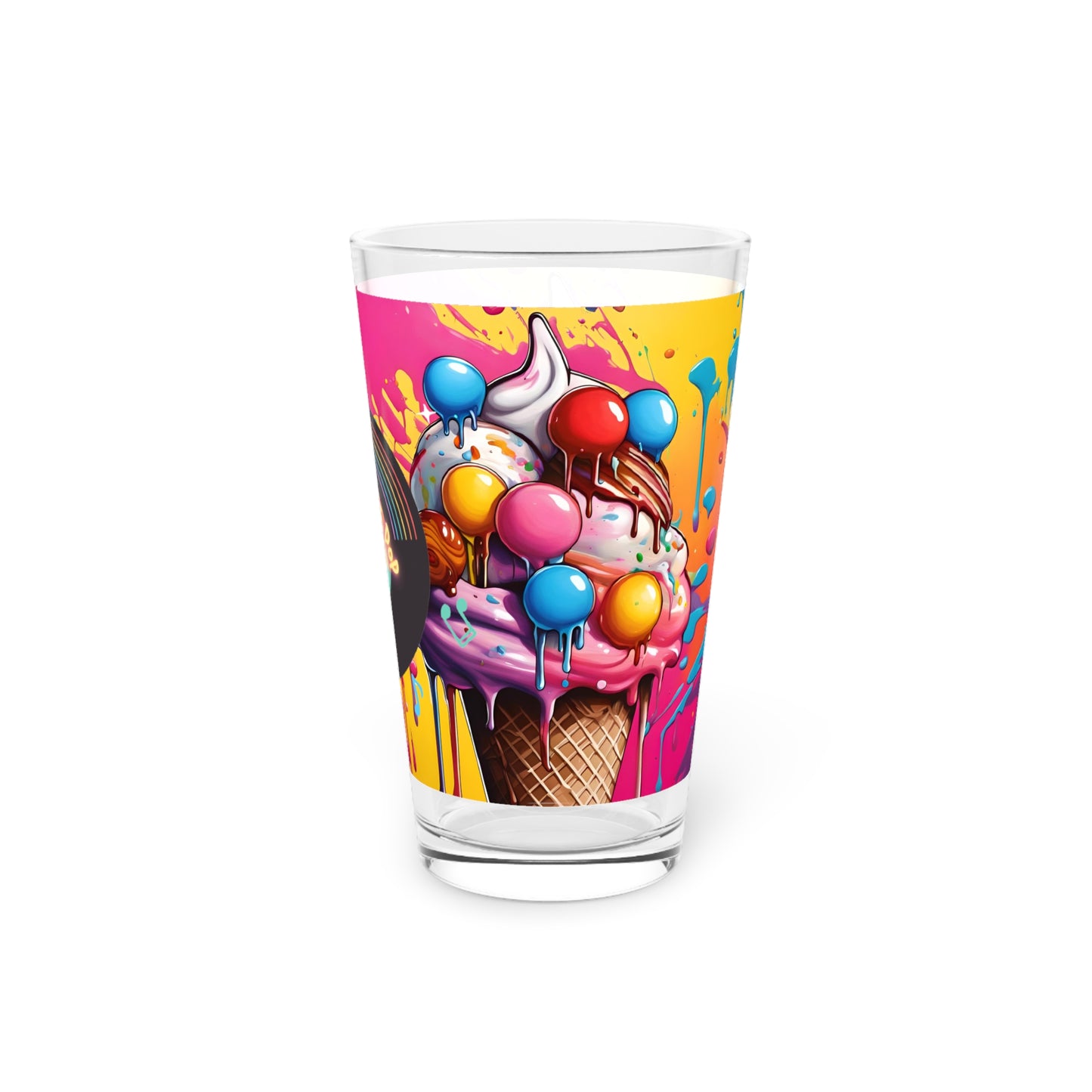 Ice-cream & Lollipops Splash Art Pint Glass (16oz)