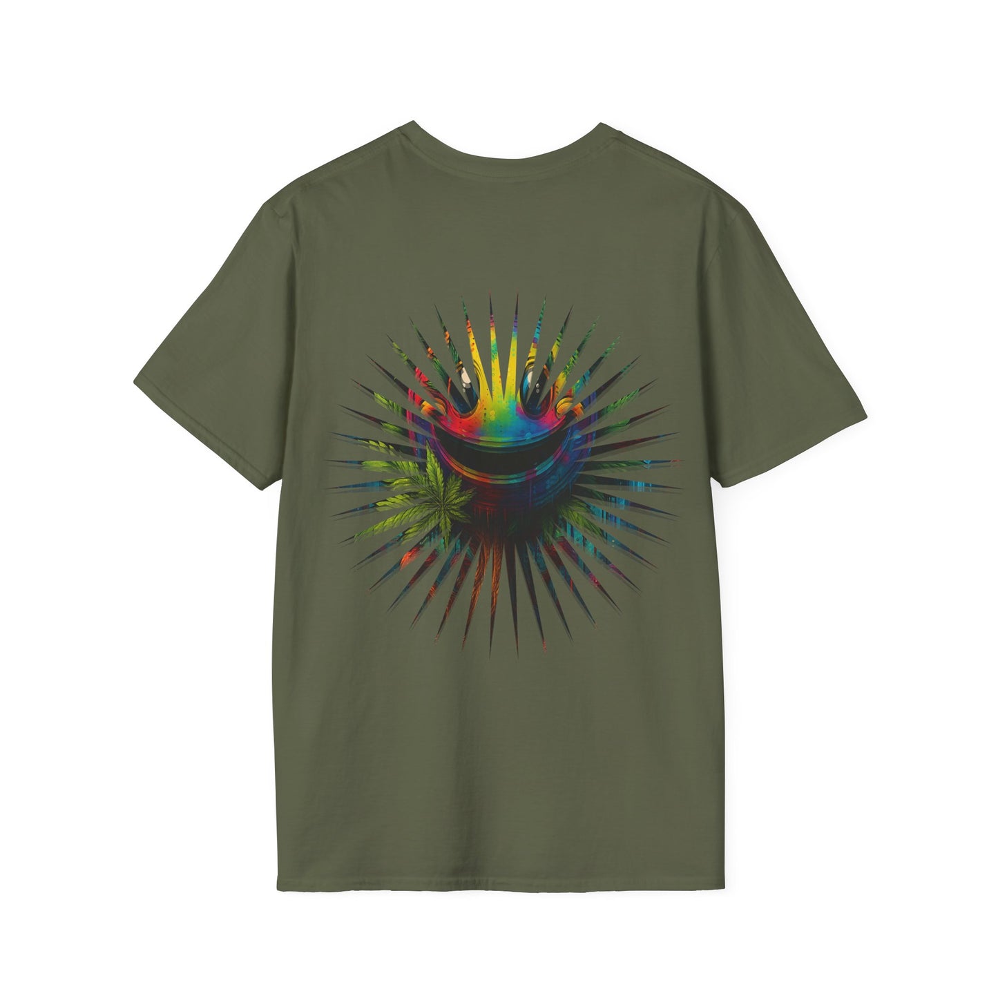Psychedelic Back Print Shirt - Unisex Softstyle Tee | Festival Streetwear Gift | Retro Boho Hippie Graphic