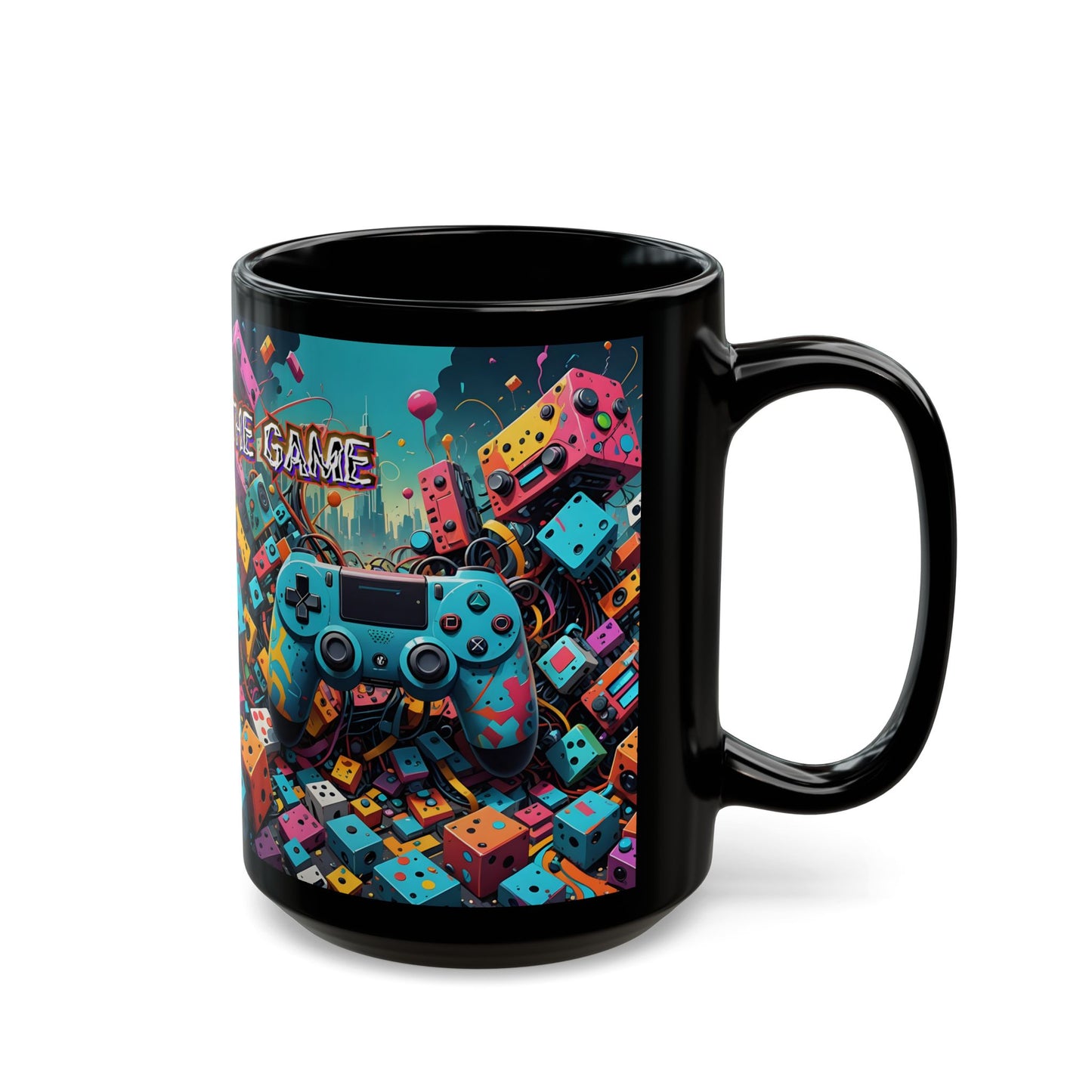 Gamer's Black Coffee Mug: Caught in the Game Design