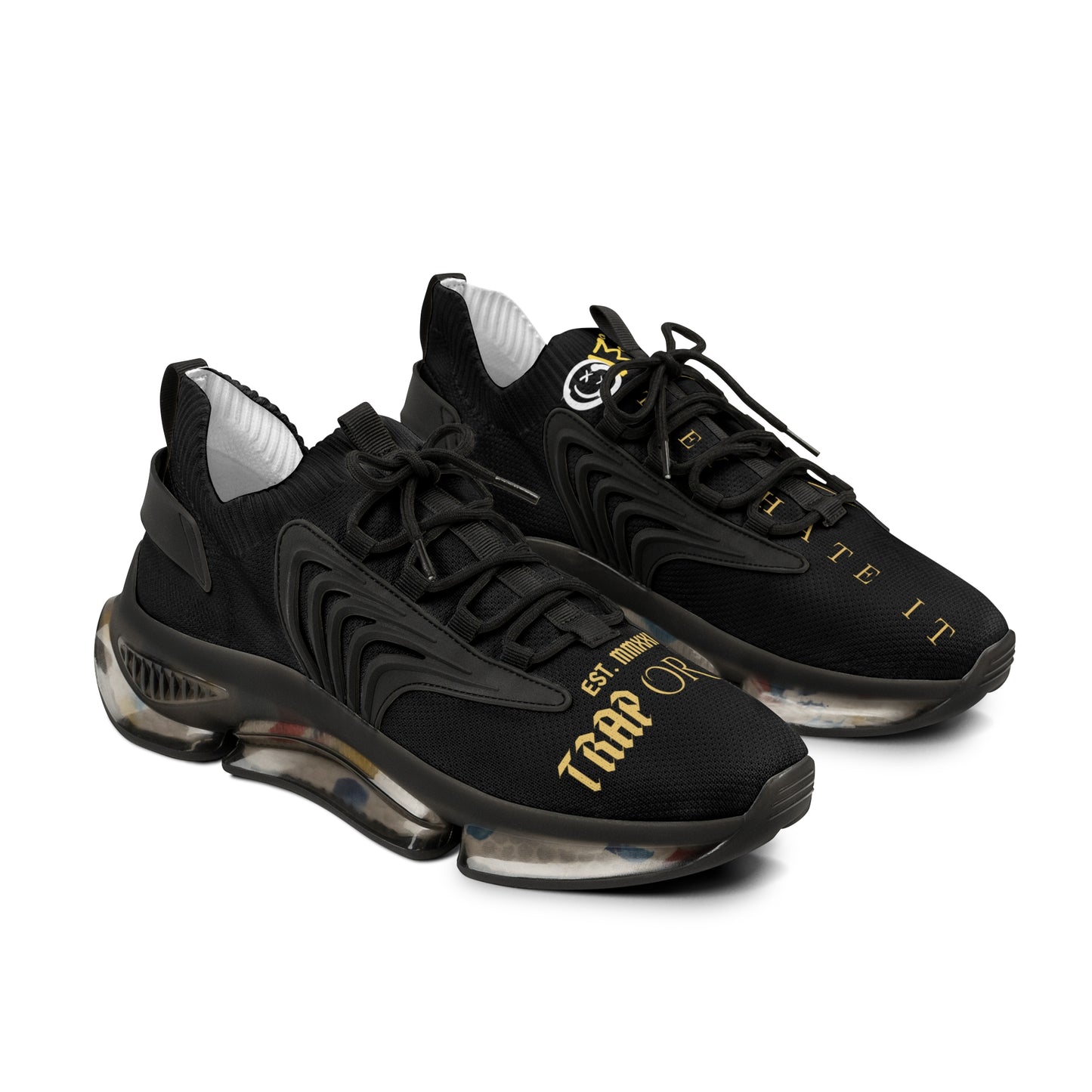 Trap or Cap Streetwear Sneakers - Bold Design with Urban Edge Mesh Sneakers