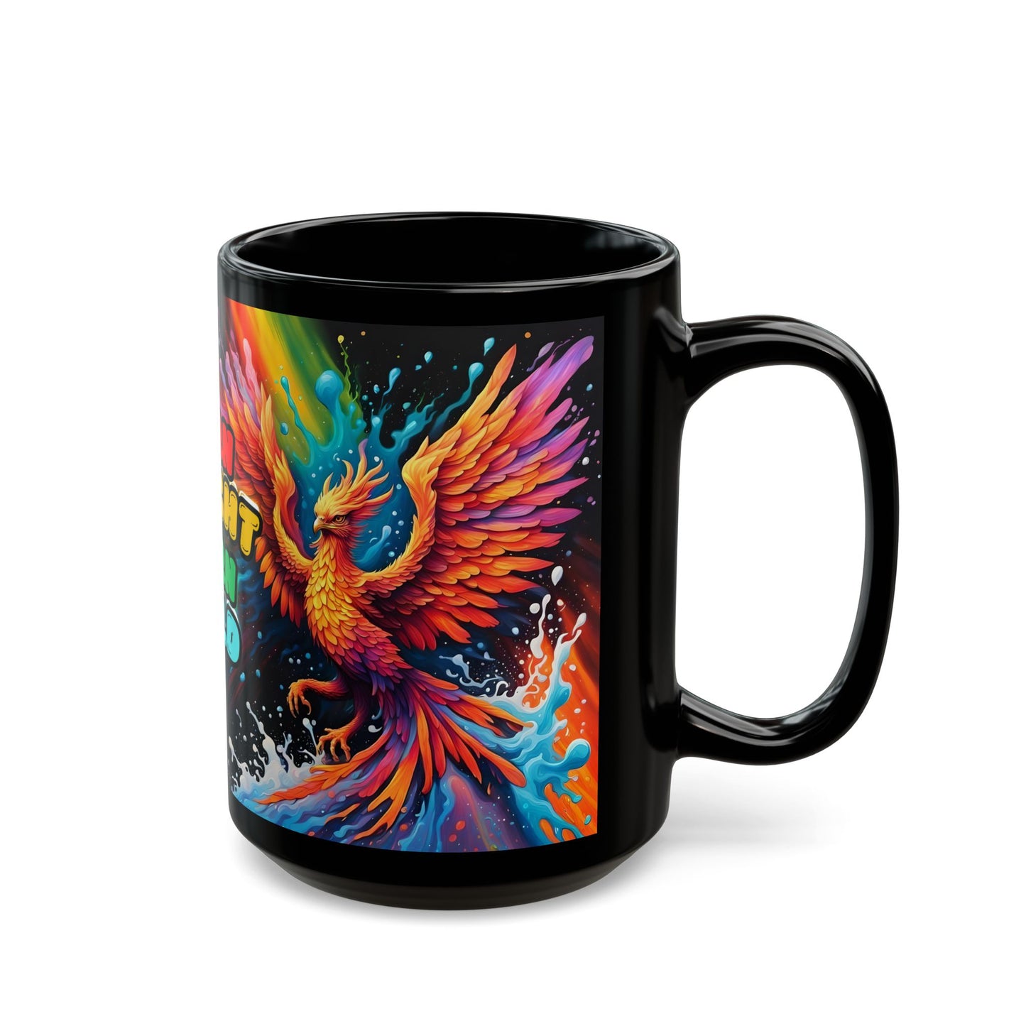 Fiery Phoenix Coffee Mug: Burn Bright, Burn Bold - Colorful Inspirational Motivational Drinkware Gift