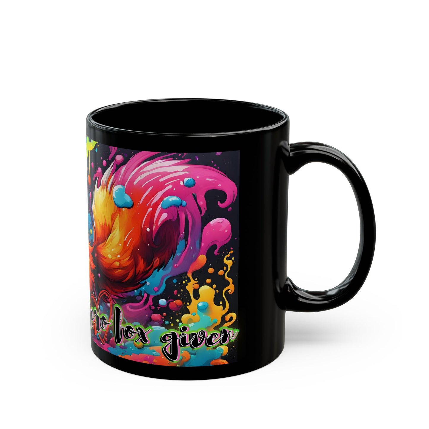 Neon Fox Coffee Mug – Psychedelic Animal Design, 11oz & 15oz Ceramic Cup