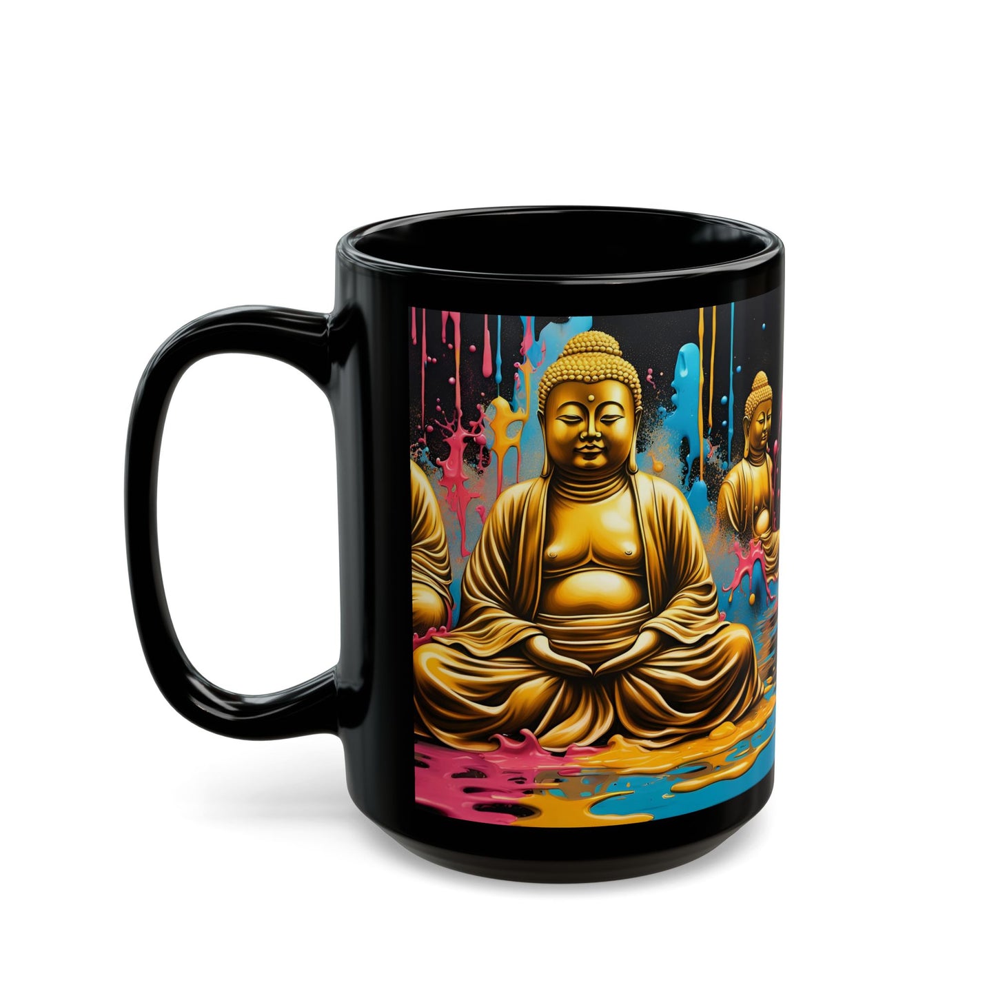 Zen Golden Buddha Ceramic Coffee Mug | Meditation Cup | Unique Tea Mug | Buddha Lover Gift | Yoga Lover Gift | Gift for Him | Gift for Her