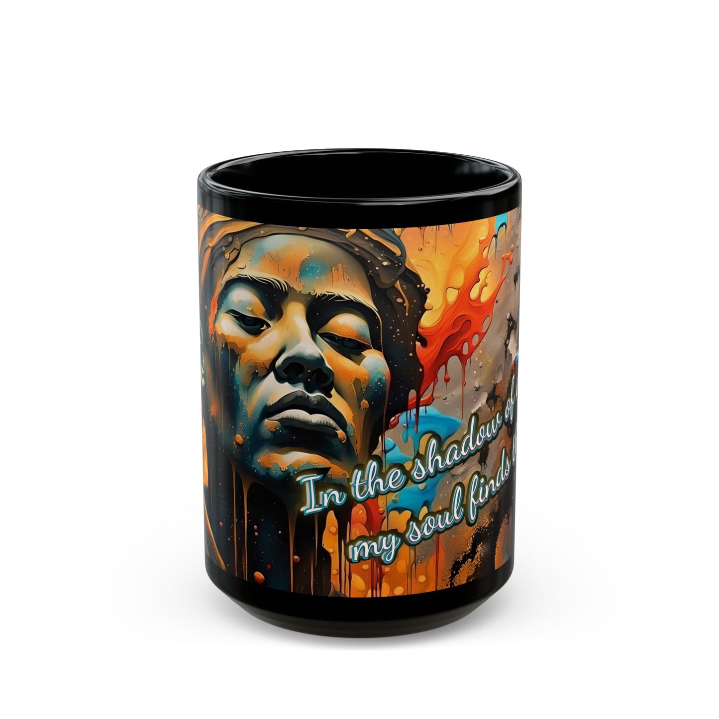 Inspirational Black Mug: "My Soul Finds the Light" - Motivational Coffee Cup