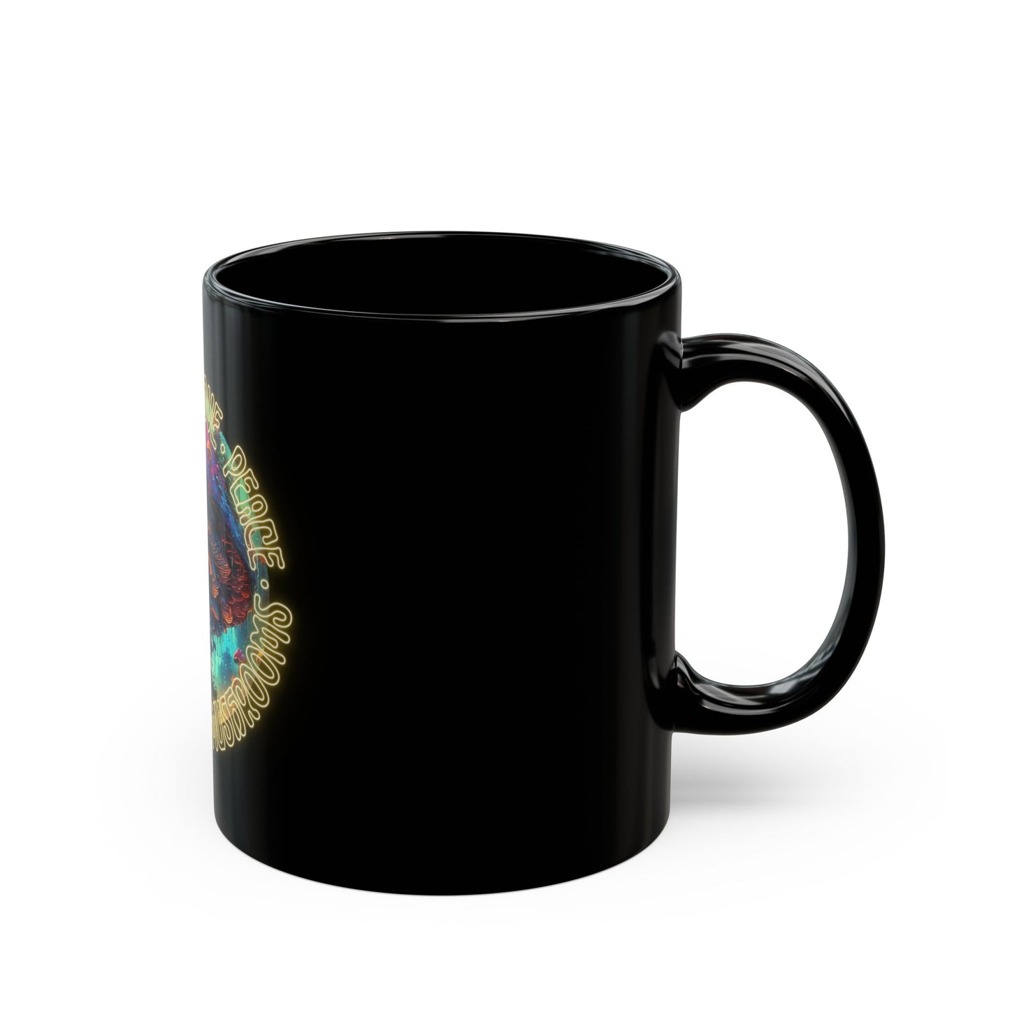 Psychedelic Mushroom Mug – Peace, Love & Trippy Forest Energy