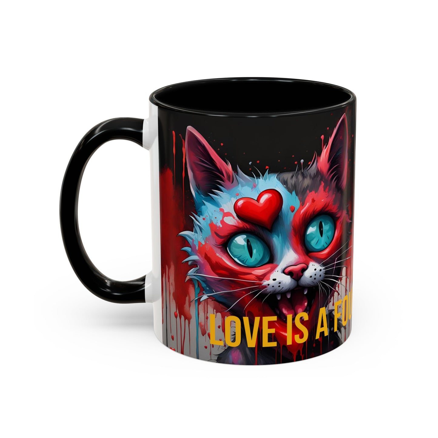 Funny Cat Mug | Love Is a Four-Legged Word | Quirky Gift for Cat Lovers